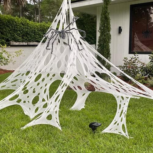 DAZONGE 2-Pack Stretchy Spider Web Halloween Decorations Outdoor