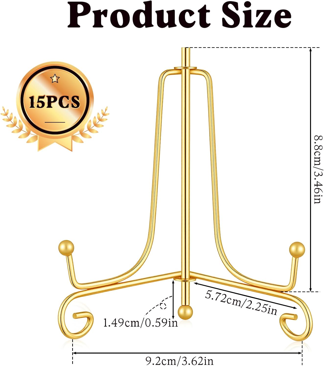 Decorative Plate Holders for Displaying / Gold / 4 Inch / Set of 15