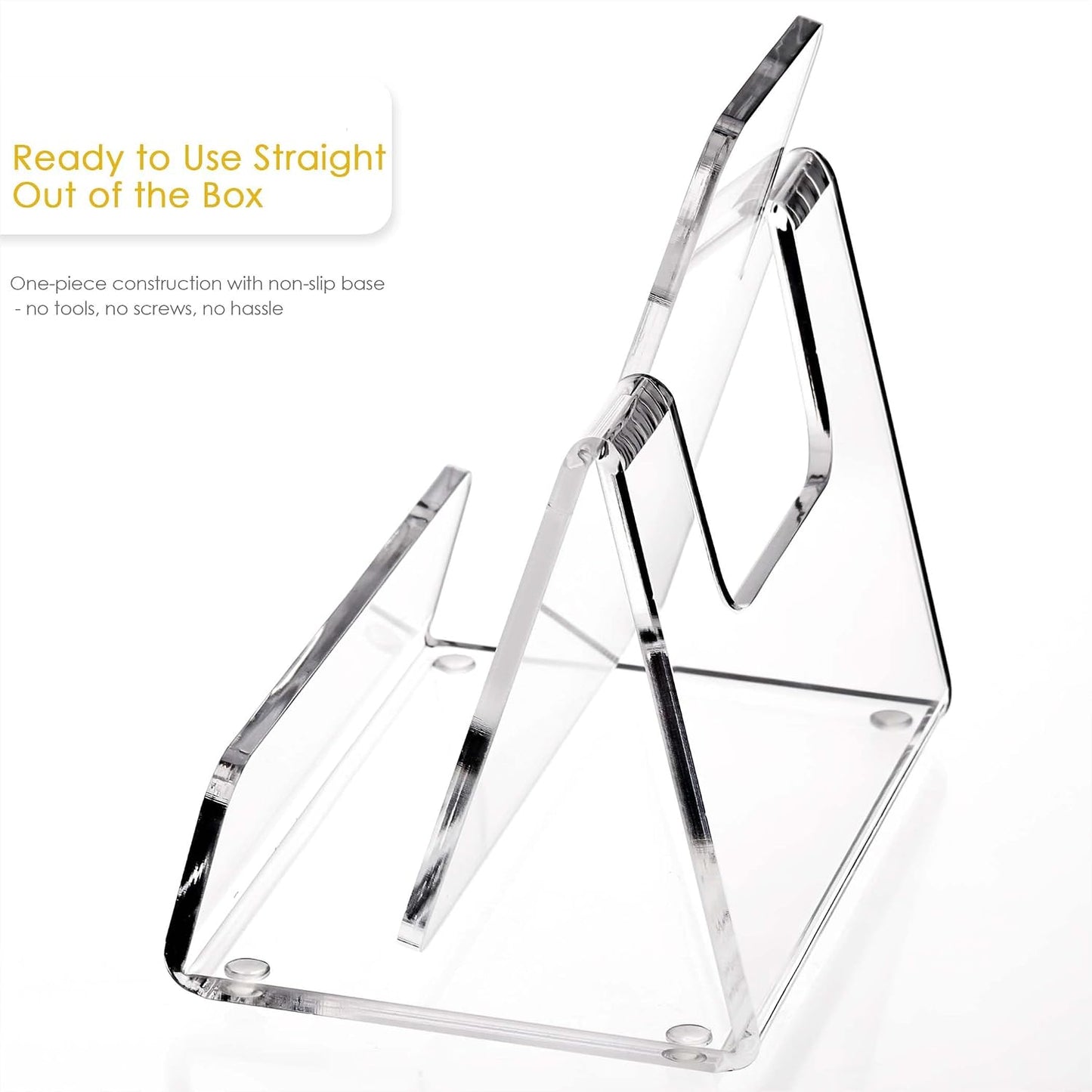 Acrylic Book Stand / 5 x 6 / Shape / Clear / Set of 2