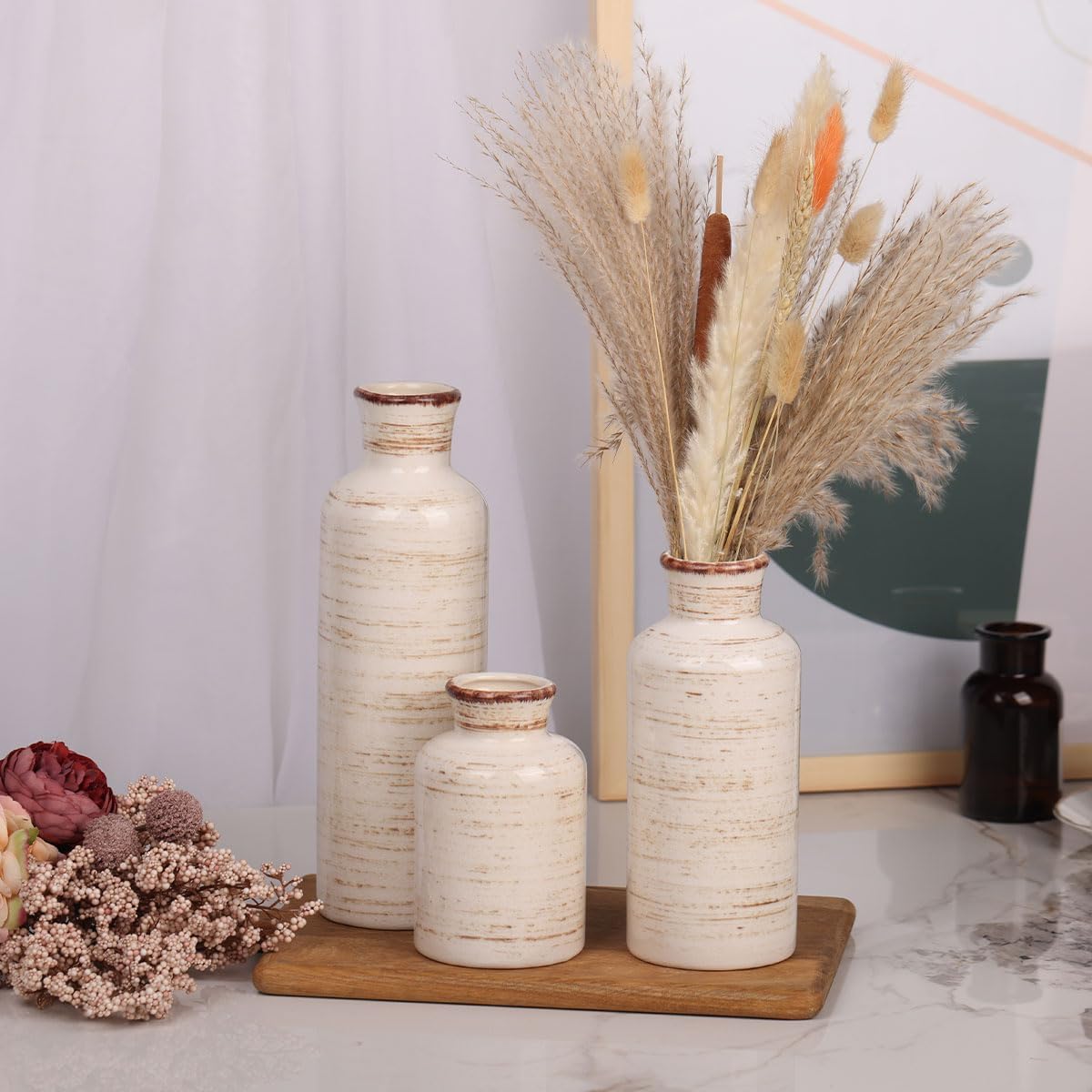 Ceramic Vase Set / Beige