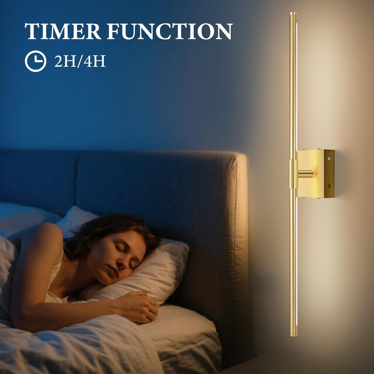 SAIMAND Battery Operated Wall Sconces Set of 2, Wireless Lights with Remote | USB Rechargeable Picture Lamp, 360°