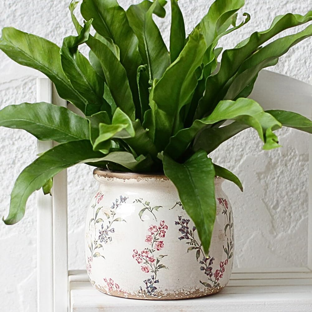 Vintage Ceramic Planters / Purple Red