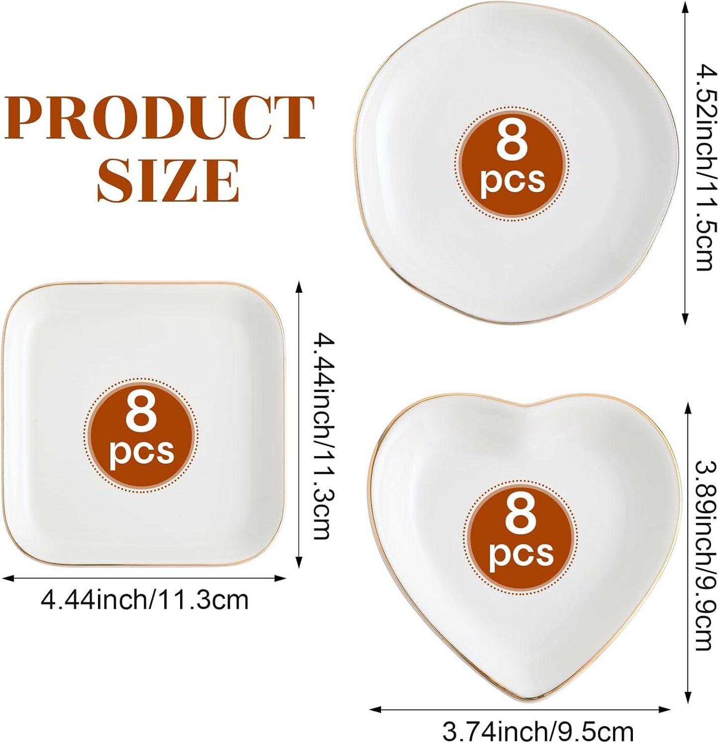 Ceramic Jewelry Tray in Ring Dish Bulk Decorative Trinket Dish for Bridal / 4.5 Inch / Set of 12