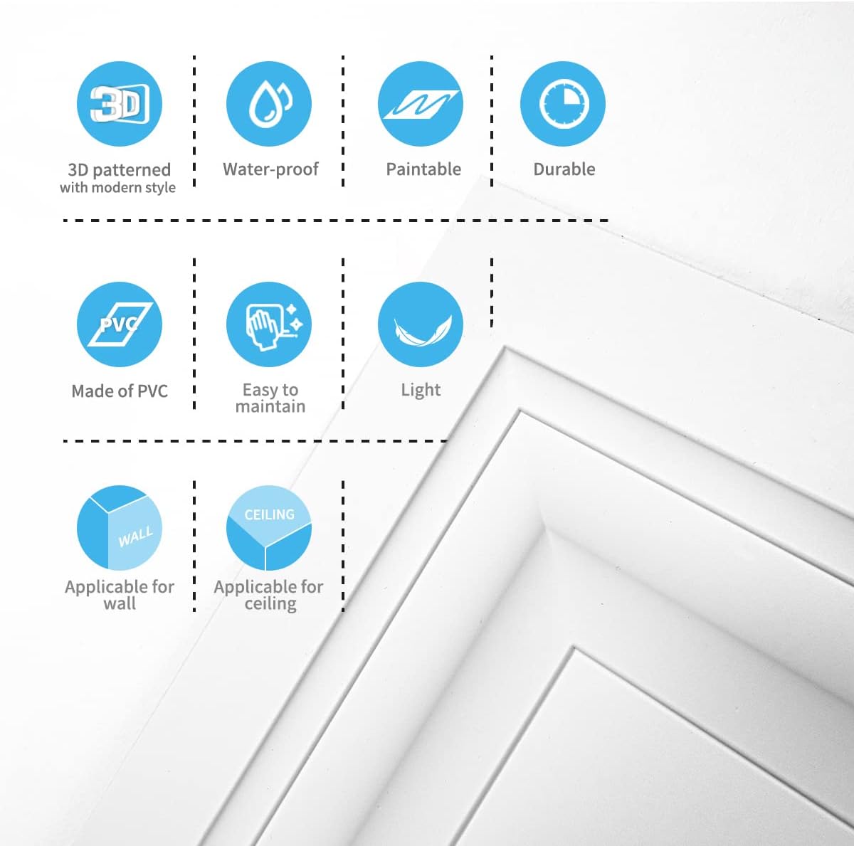 PVC Ceiling Panel in. / 24*24 / White / 24 x 24 / Set of 24