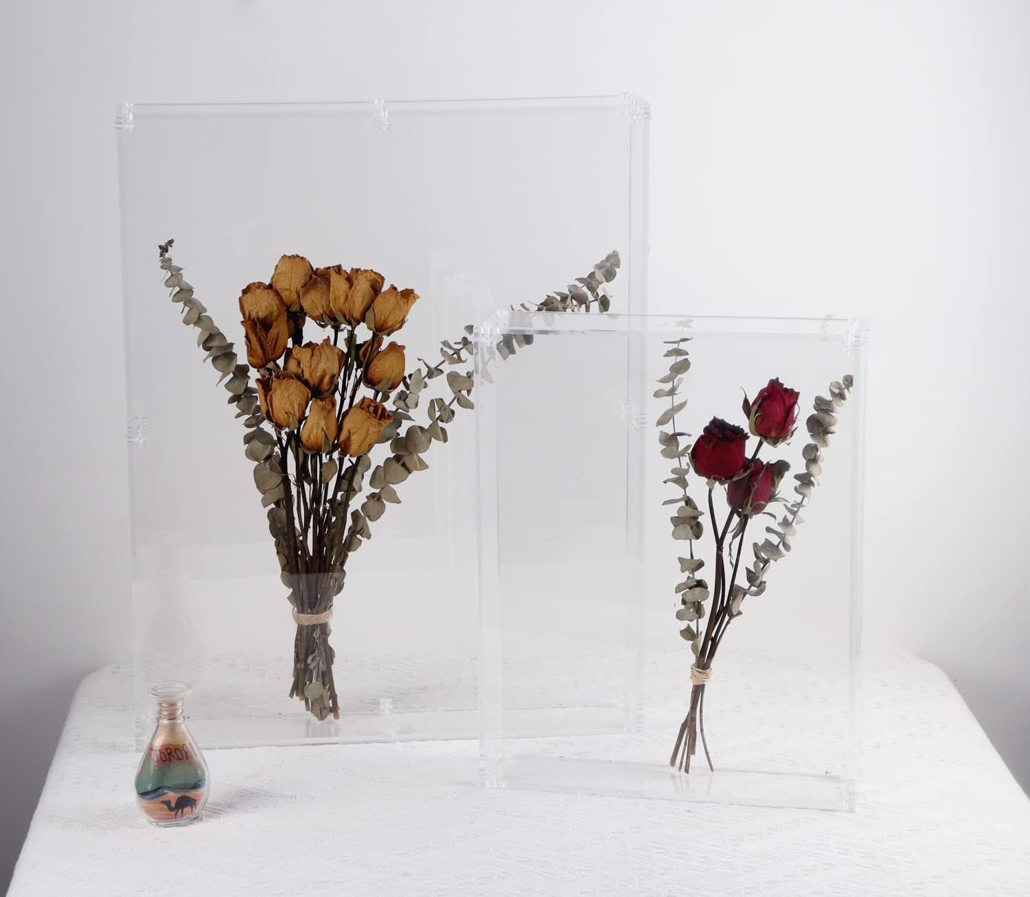 16x20 Acrylic Shadow Box, Assemble Display Case, DIY Tabletop/Wall Mount Display Frame, All Clear Memory Box for Dried