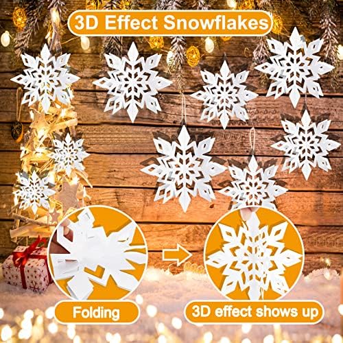 3D Christmas Snowflakes 18PCS Large Ornaments Hanging Decorations