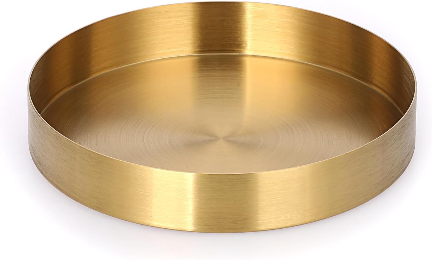 Round Key Bowl for Entryway 7.1" Decorative Tray Jewelry Ring Dish Stainless Steel / Gold / Set of 7