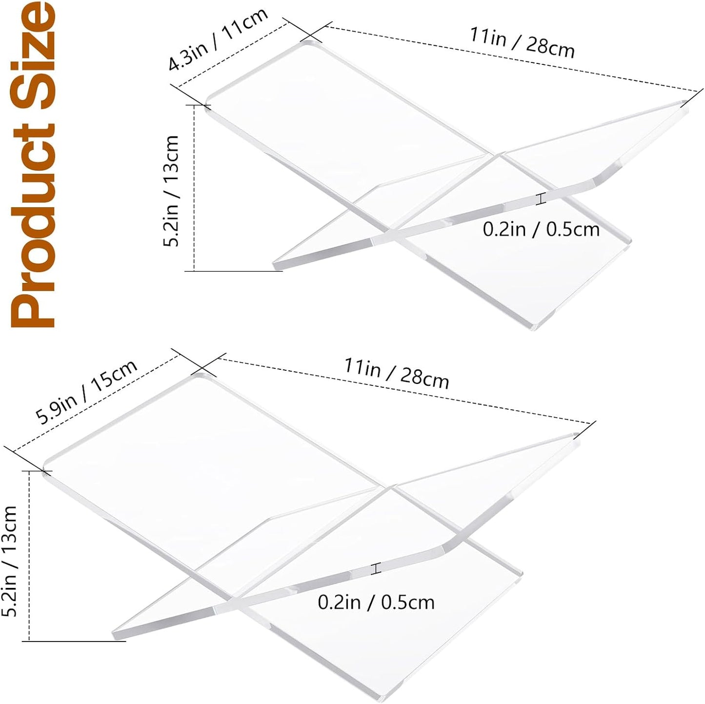 Acrylic Book Stand / 11 x 5.2