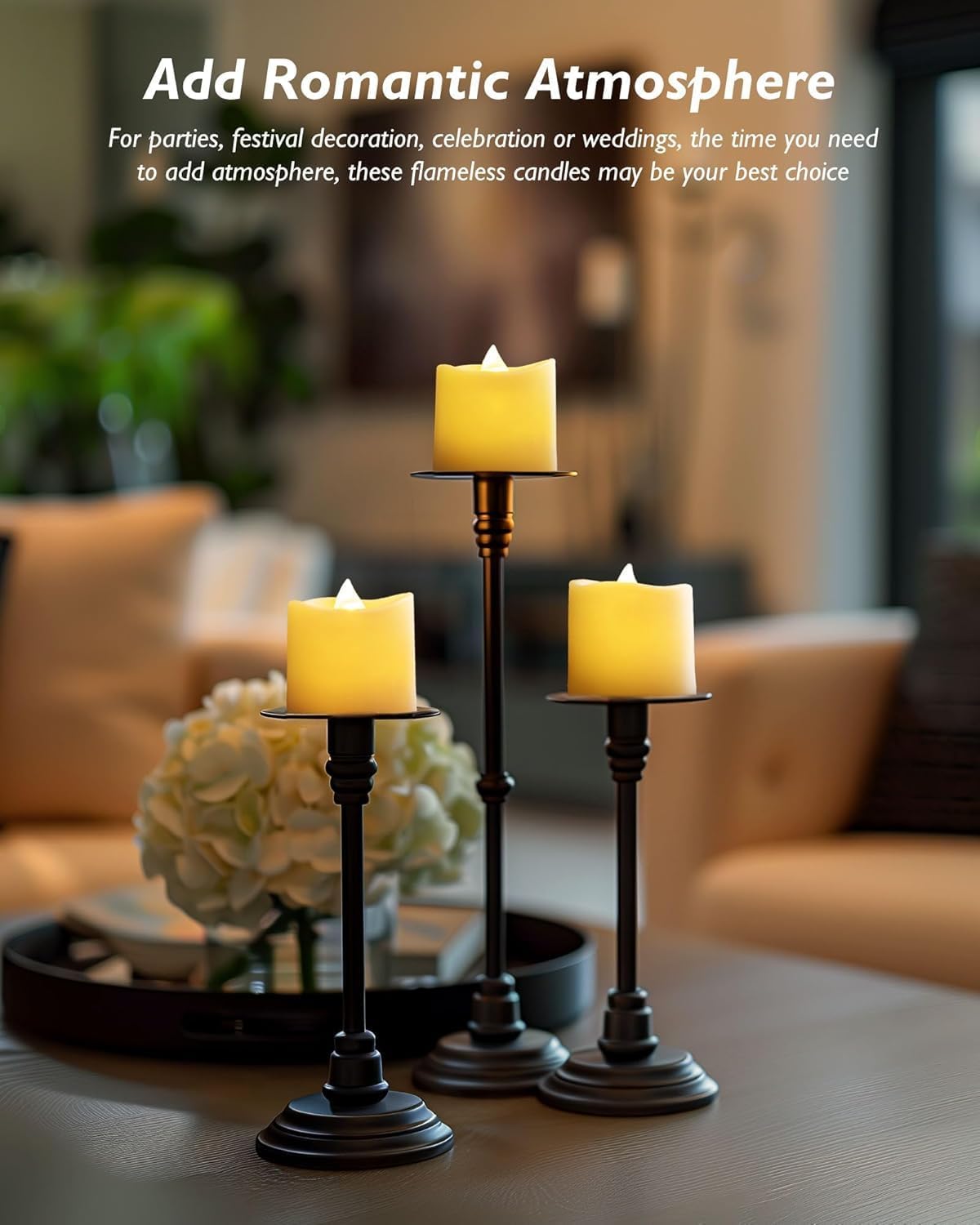 Homemory Ivory Flameless LED Votive Tealight Candles & Timer Remote, 24Pack | Battery operated, 400+ hour runtime
