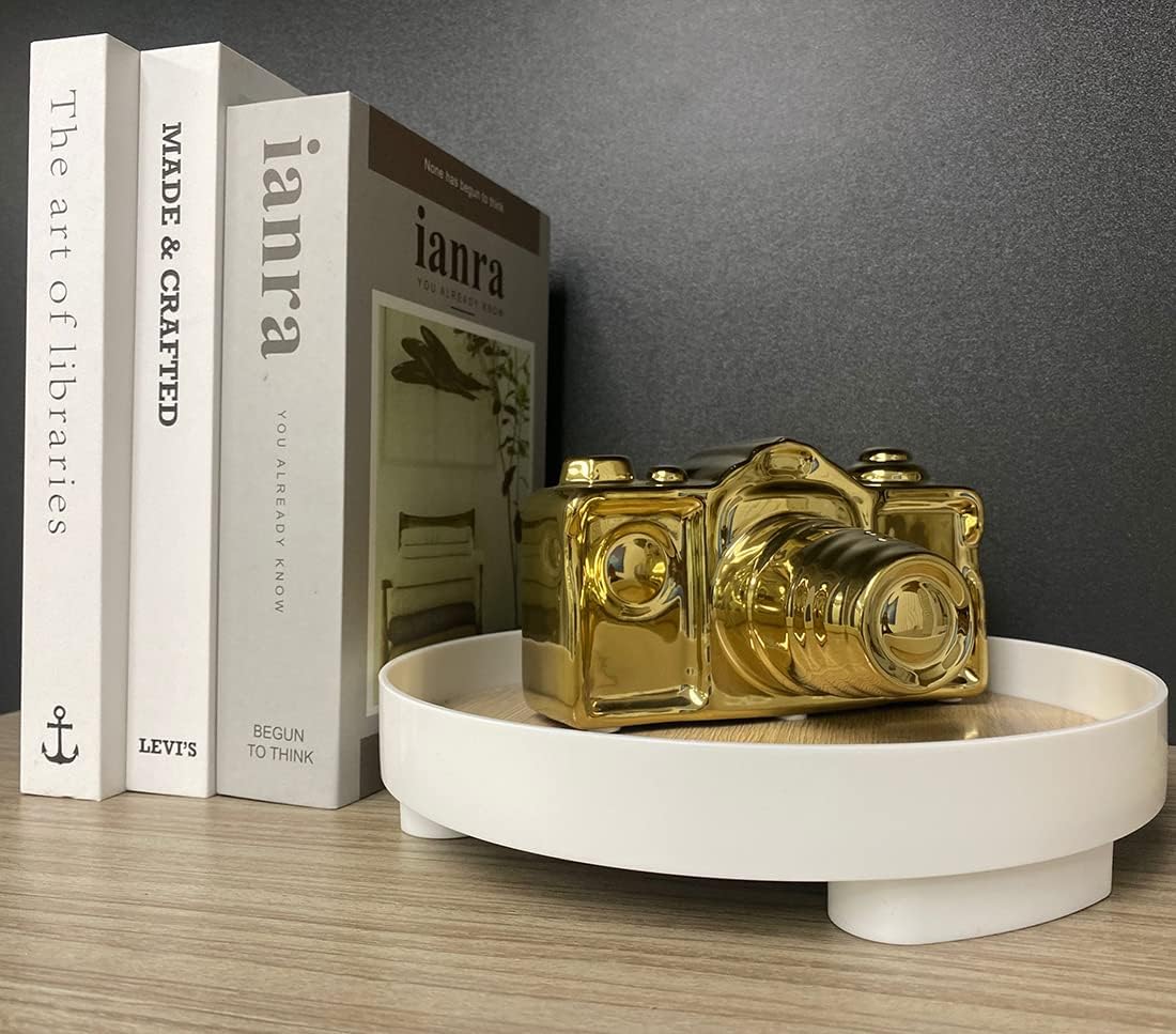 Modern Camera Statue and Sculpture Accent Decor / Gold