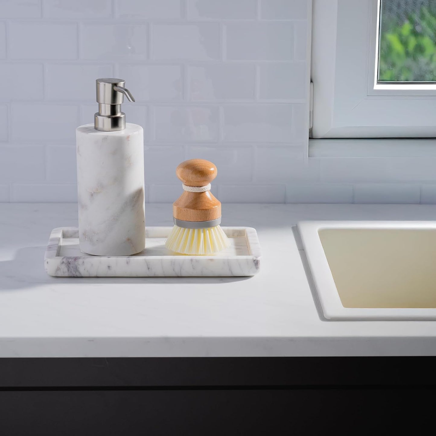 Marble Tray / 8 3/ " Small Rectangular Vanity / White / 8.8 x 5 x 0.8