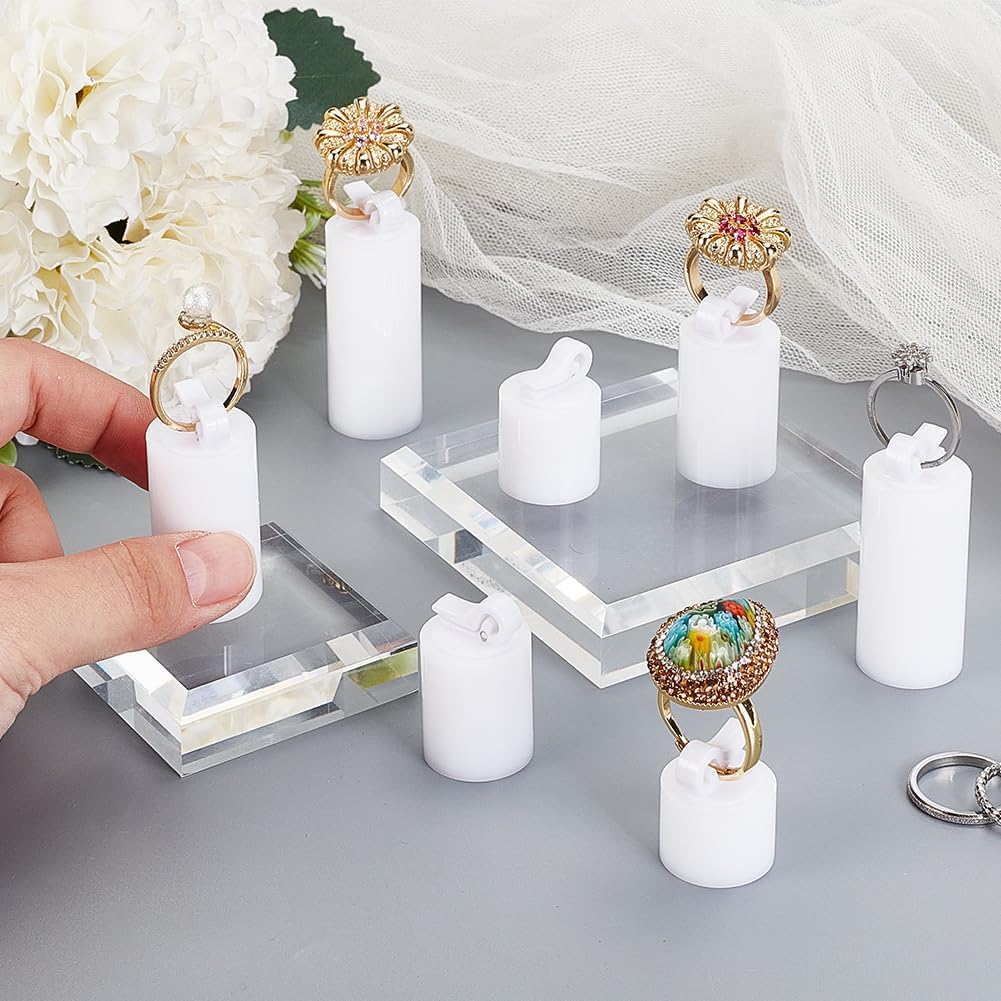 Acrylic Ring Display Stand / White / Set of 7