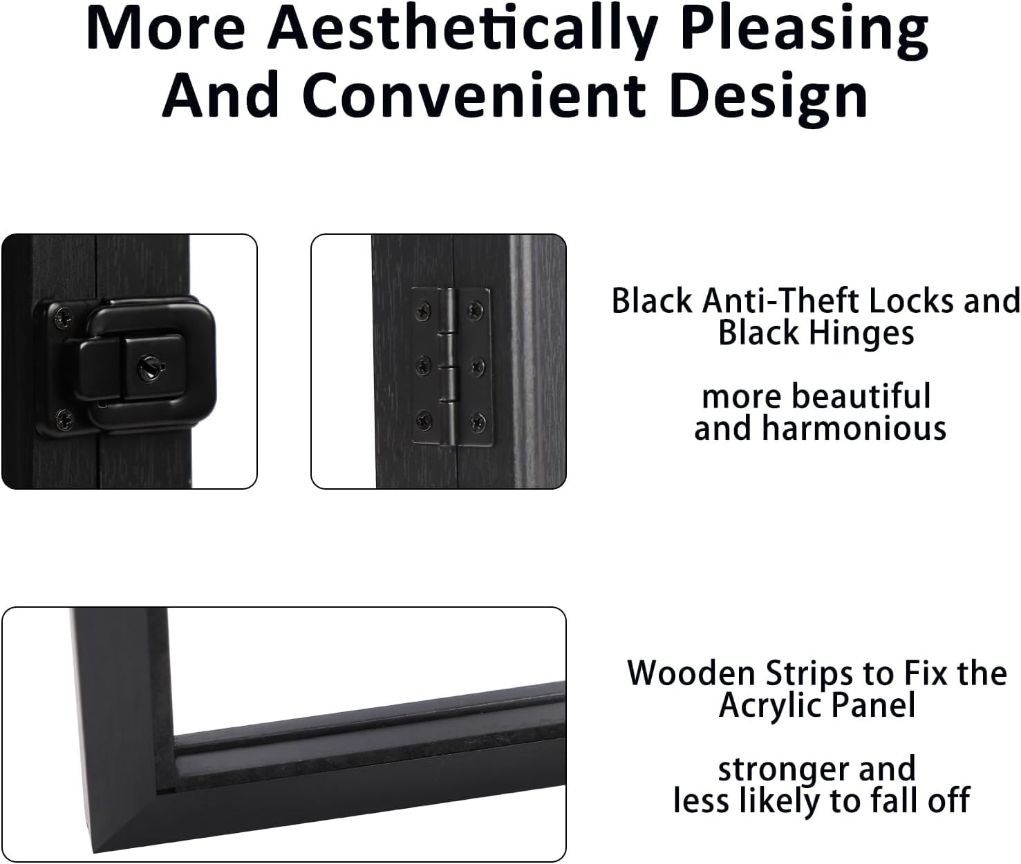 IHEIPYE Jersey Frame Display Case 2 Pack Large Shadow Box Lockable, Black | Black Lock, UV Protection, Hanger, Baseball