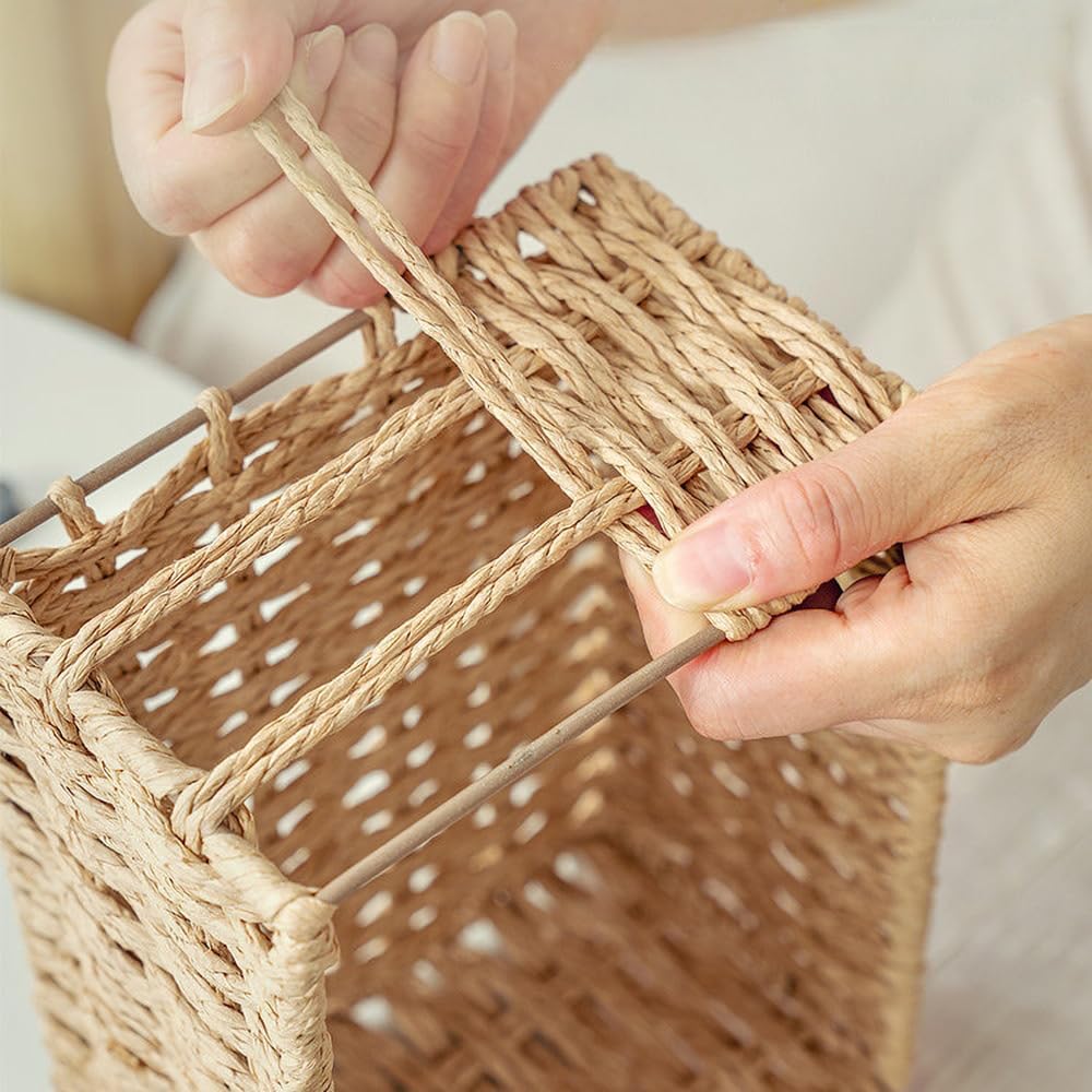 Decorative Woven Baskets / Beige-rectangluar