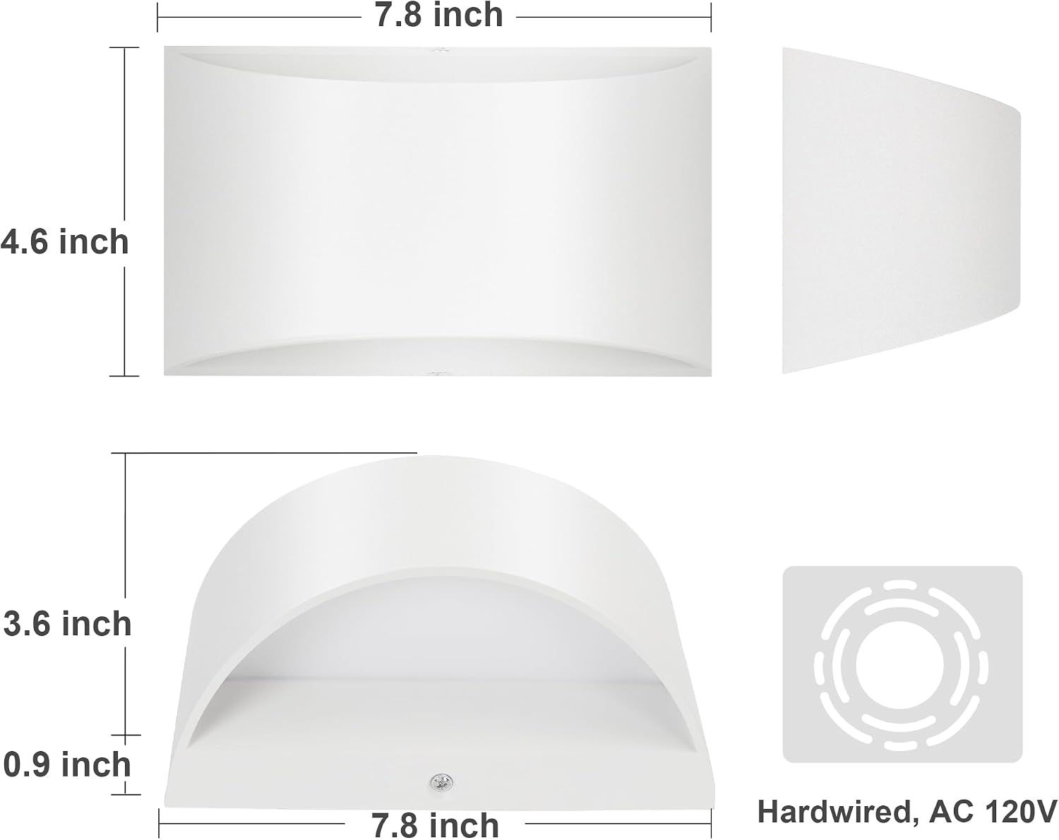 TRLIFE Modern LED Wall Sconces, Remote Control Dimmable and Adjustable Color Temperature 3000K~6000K Aluminum 12W