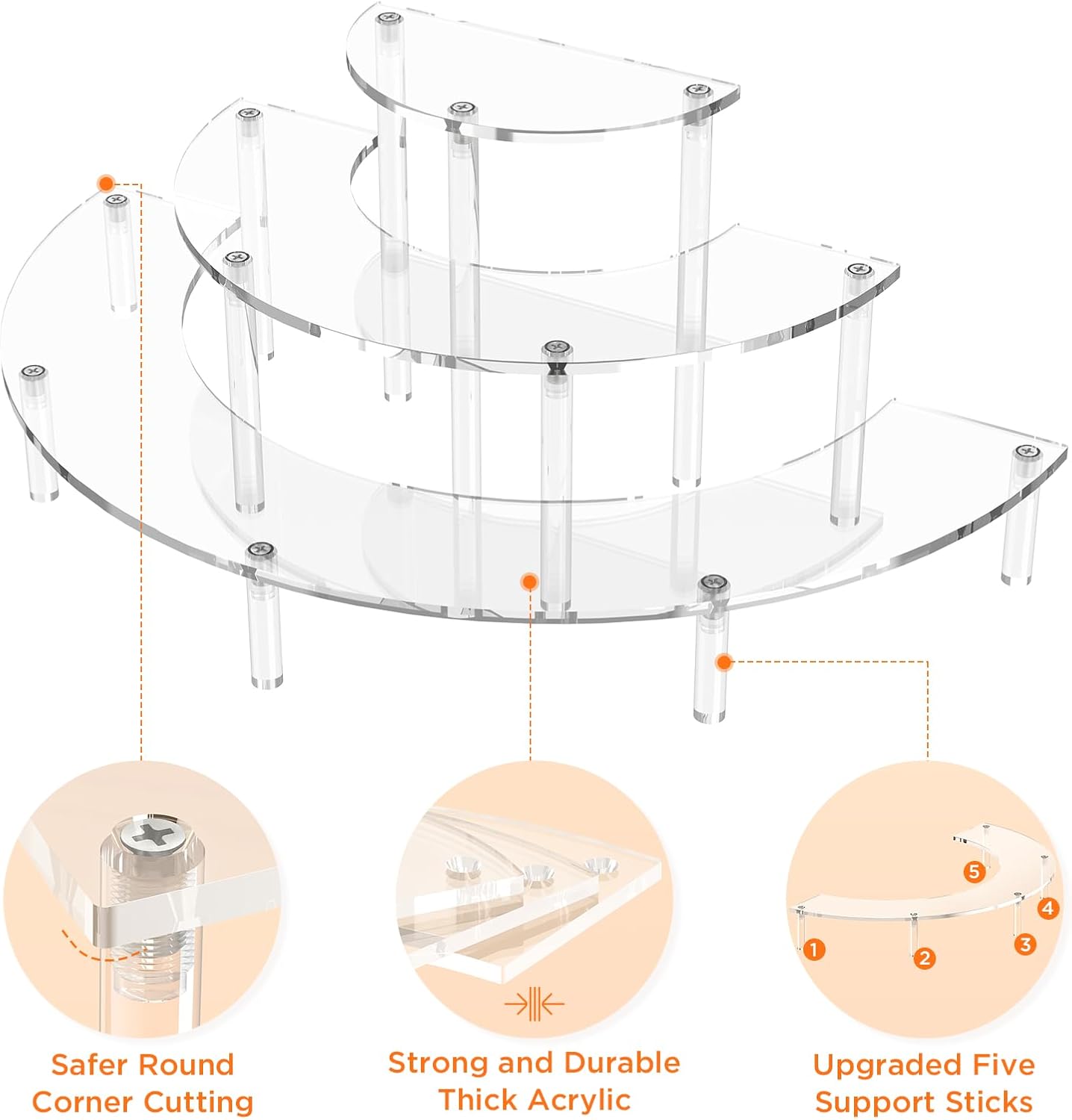 Dessert Stand / Perfume Organizer / Clear / Set of 2