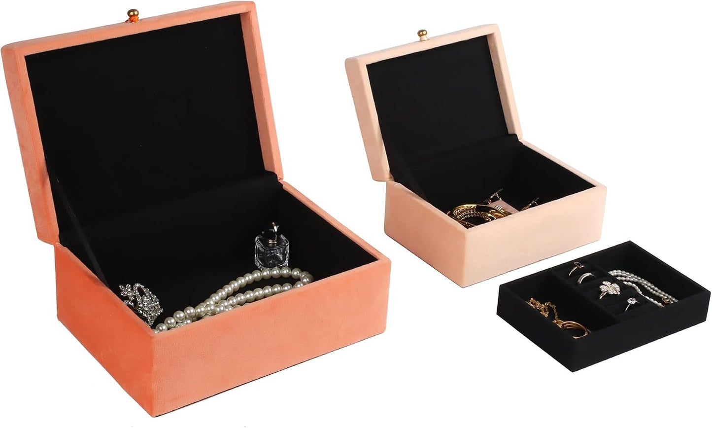Velvet Jewelry Boxes Decorative Boxes / Orange
