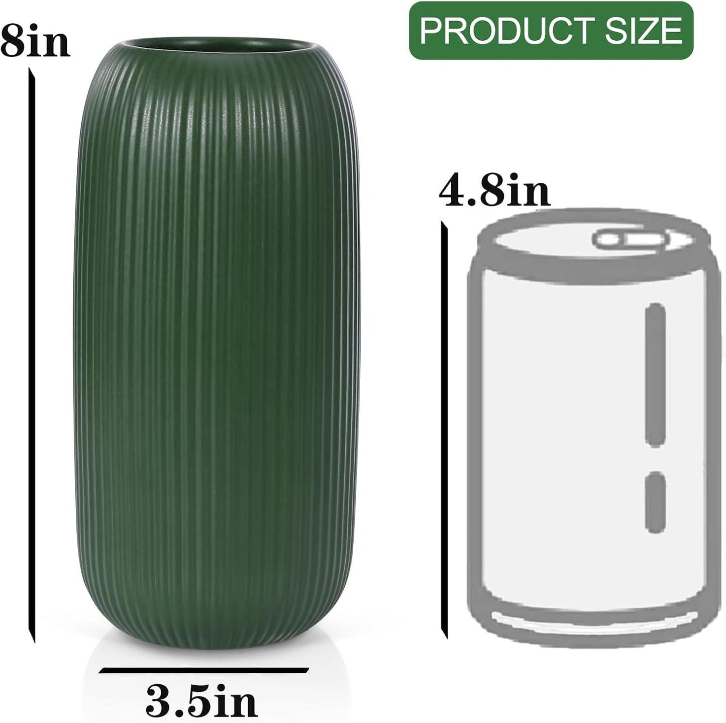 Ceramic Vase for Flowers / Green