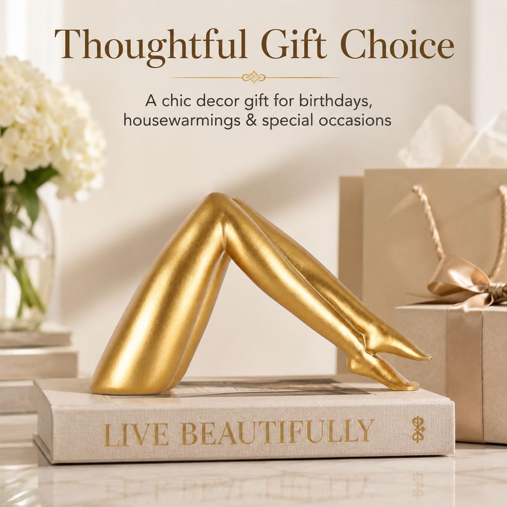 Statue Home Decor / Folded Legs / Gold