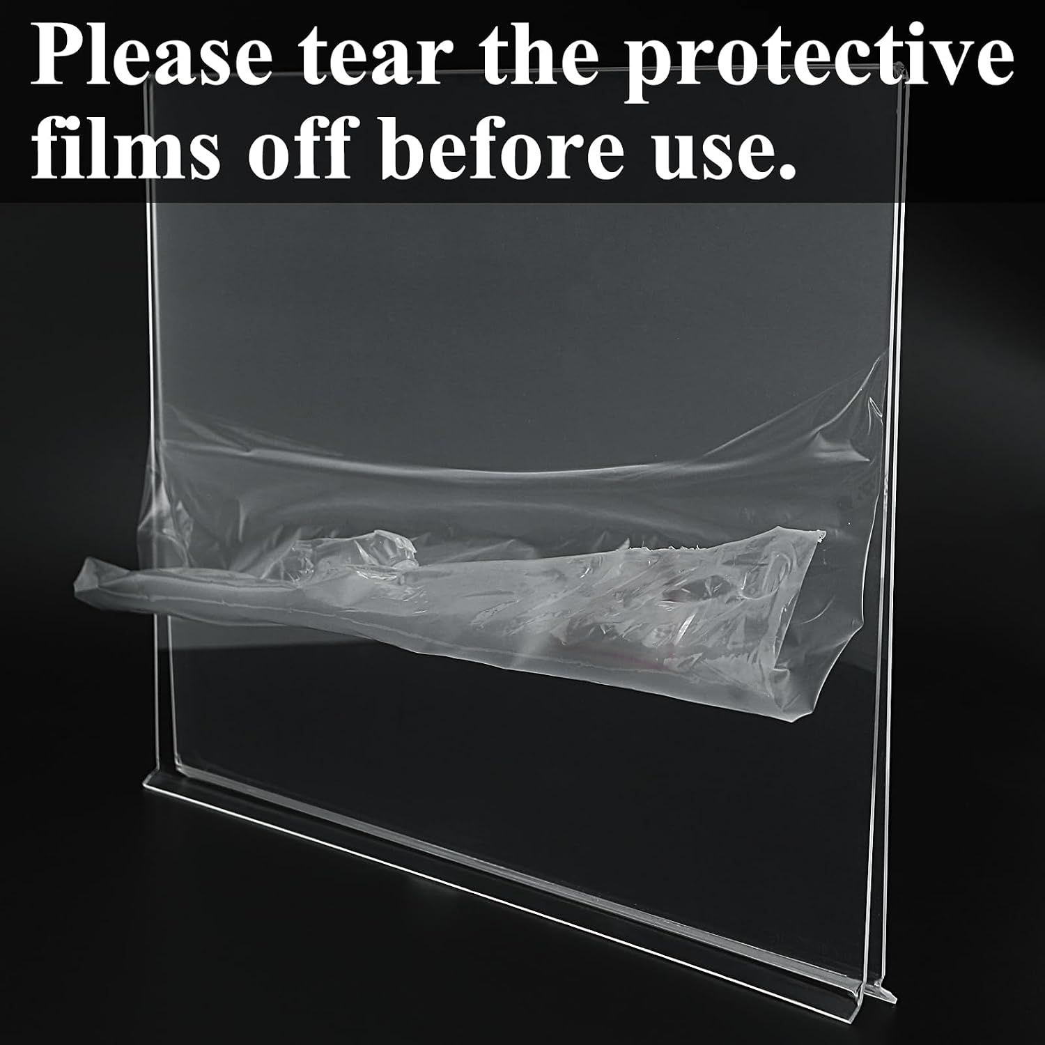 Acrylic Sign Holder 11x8.5 '' Horizontal T-Shaped Clear Double-Sided Table Menu Stands Plastic Picture Frames Display