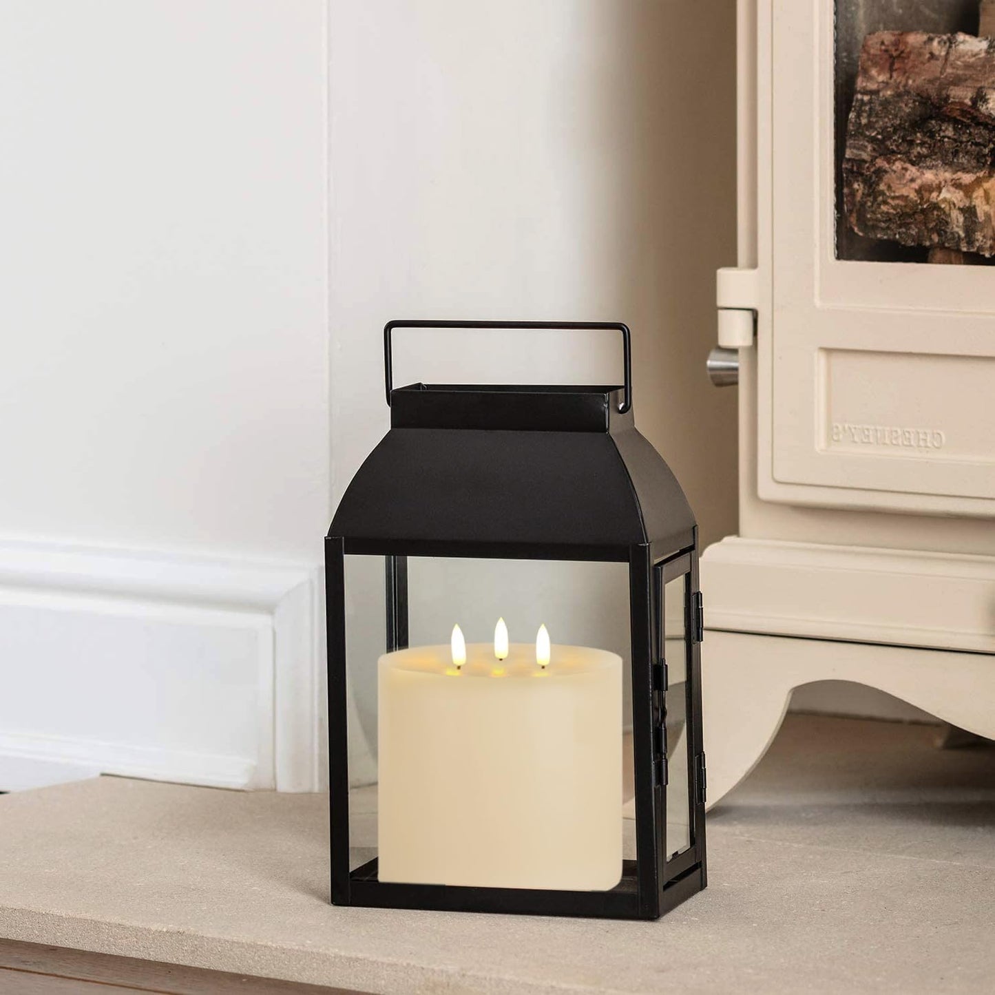Amagic 3 Wick Extra Large Flameless Pillar Candles with Timer Remote, Ivory | 6"x6" Real Wax Battery Operated LED