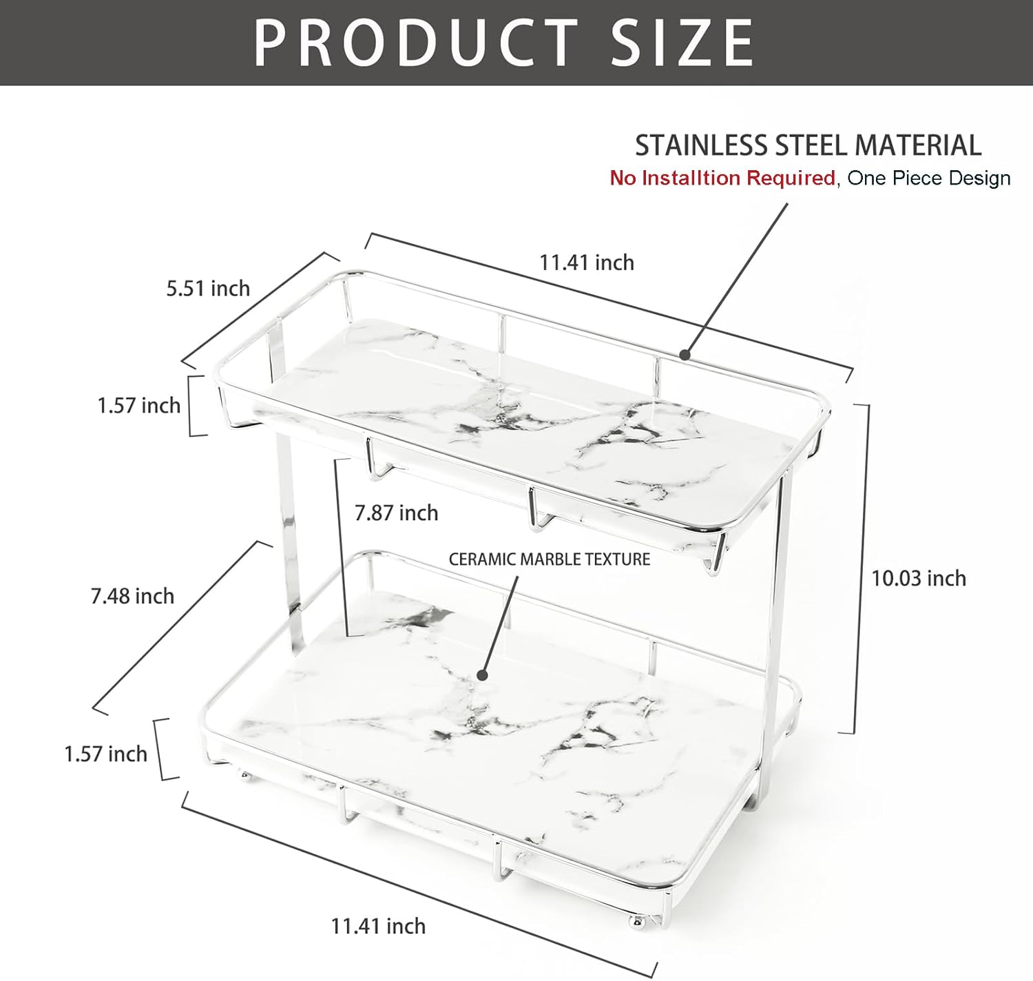 Bathroom Organizer Countertop Perfume Organizer Makeup Organizer Cosmetics Storage / 2 Tier L-sliver
