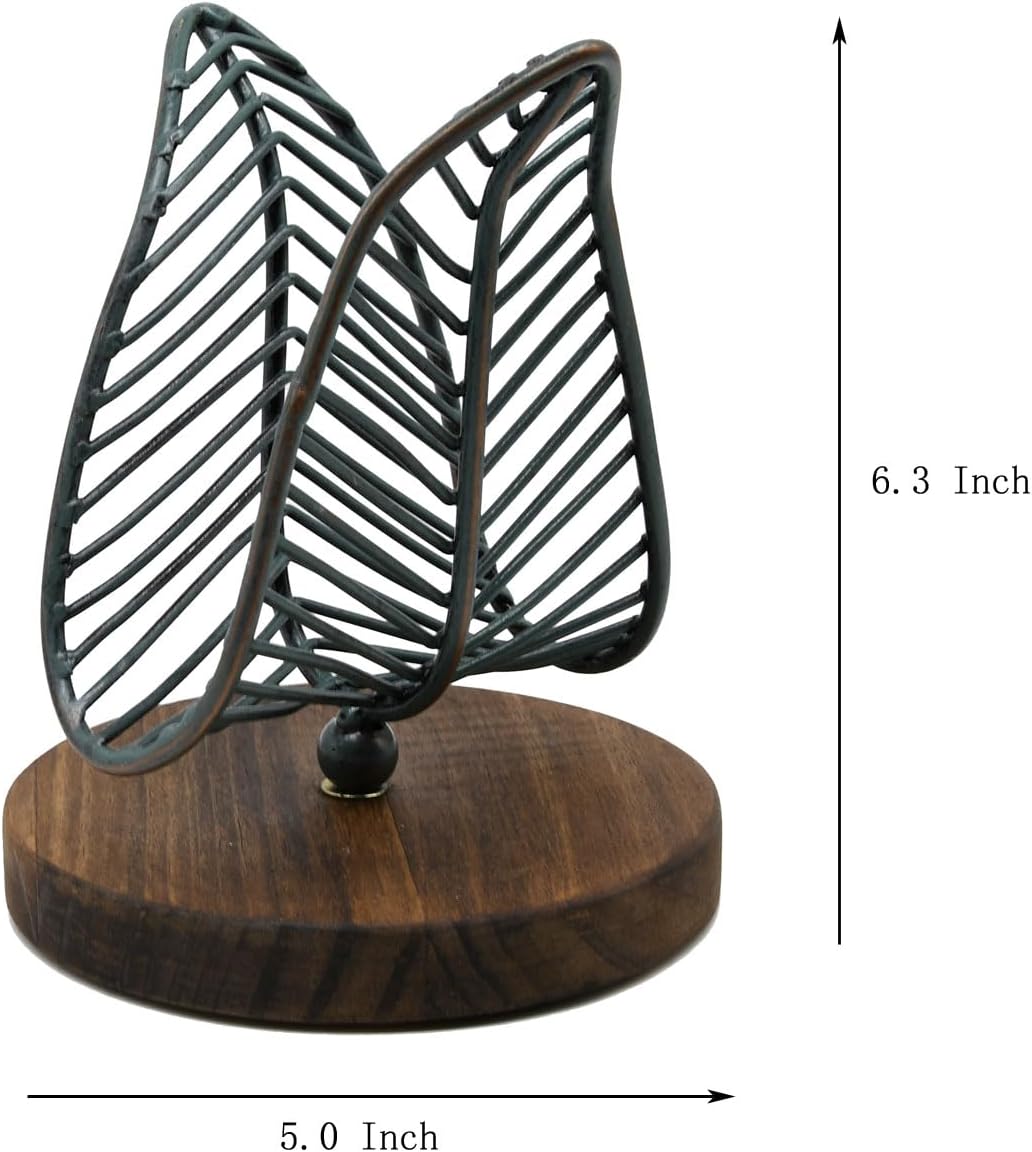 Freestanding Modern Napkin Holder w/Golden Turquoise Wrought Iron / Wire / Golden Turquoise / Brown