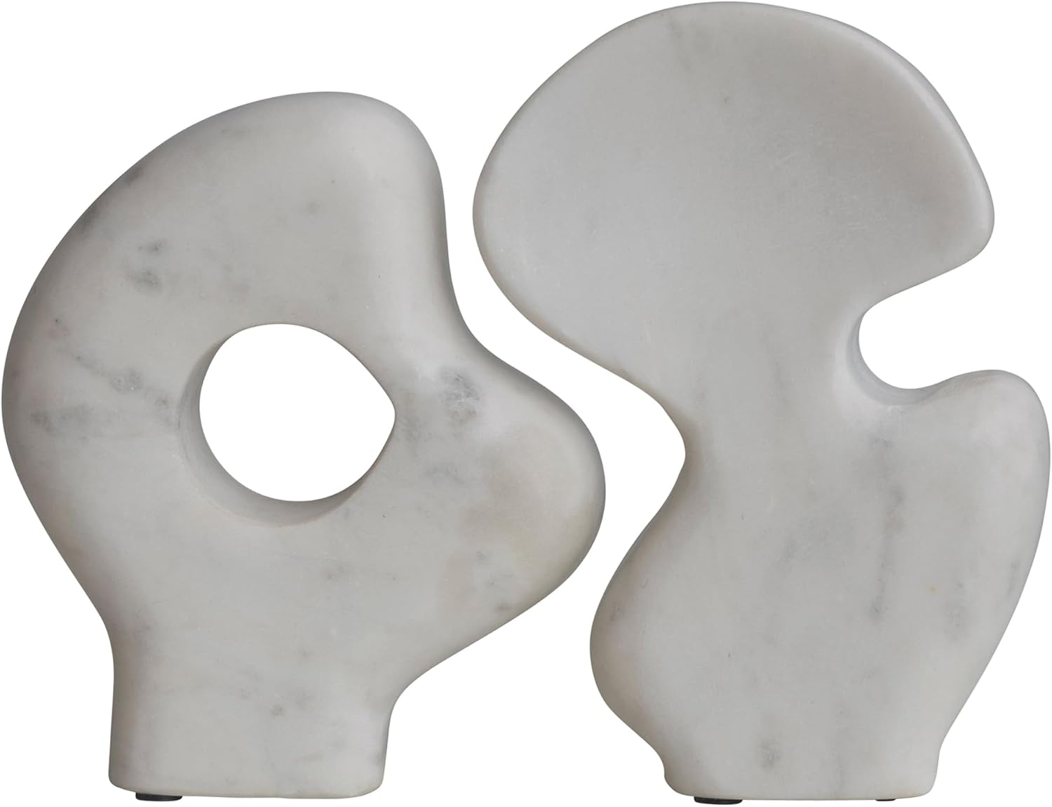 Decorative Abstract Marble Sculptures / White / Set of 2