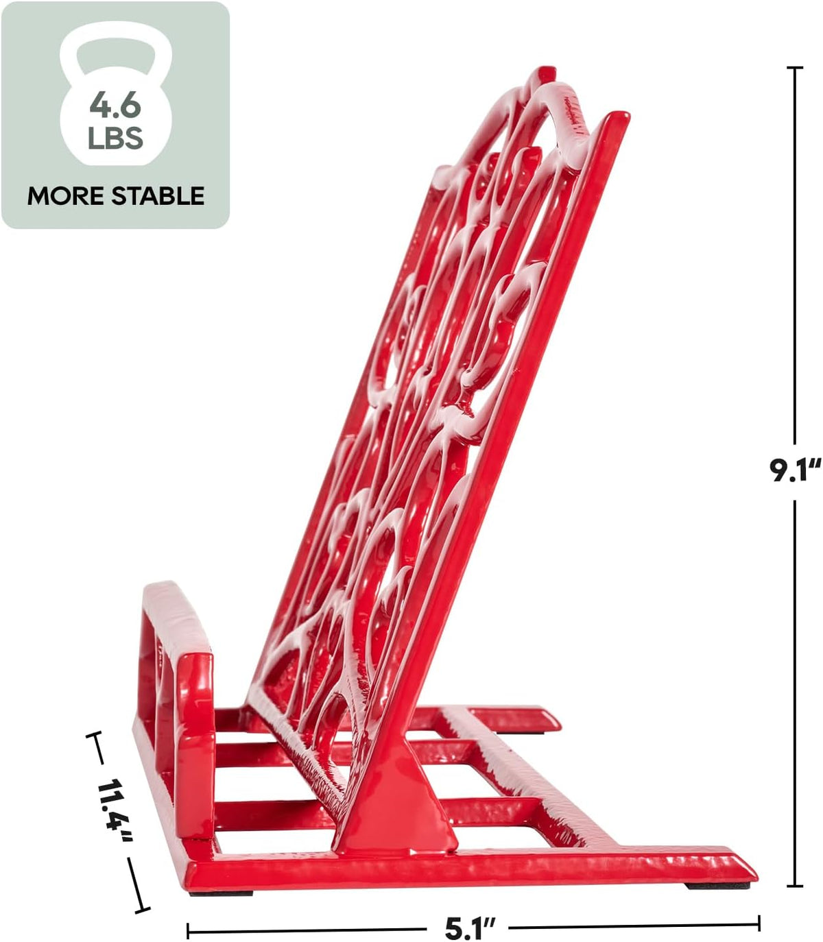 JOGREFUL Cast Iron Cookbook Stand, Kitchen Recipe Holder Love Heart Red | Heavy-Duty Book Vintage Holder, Reading Rest