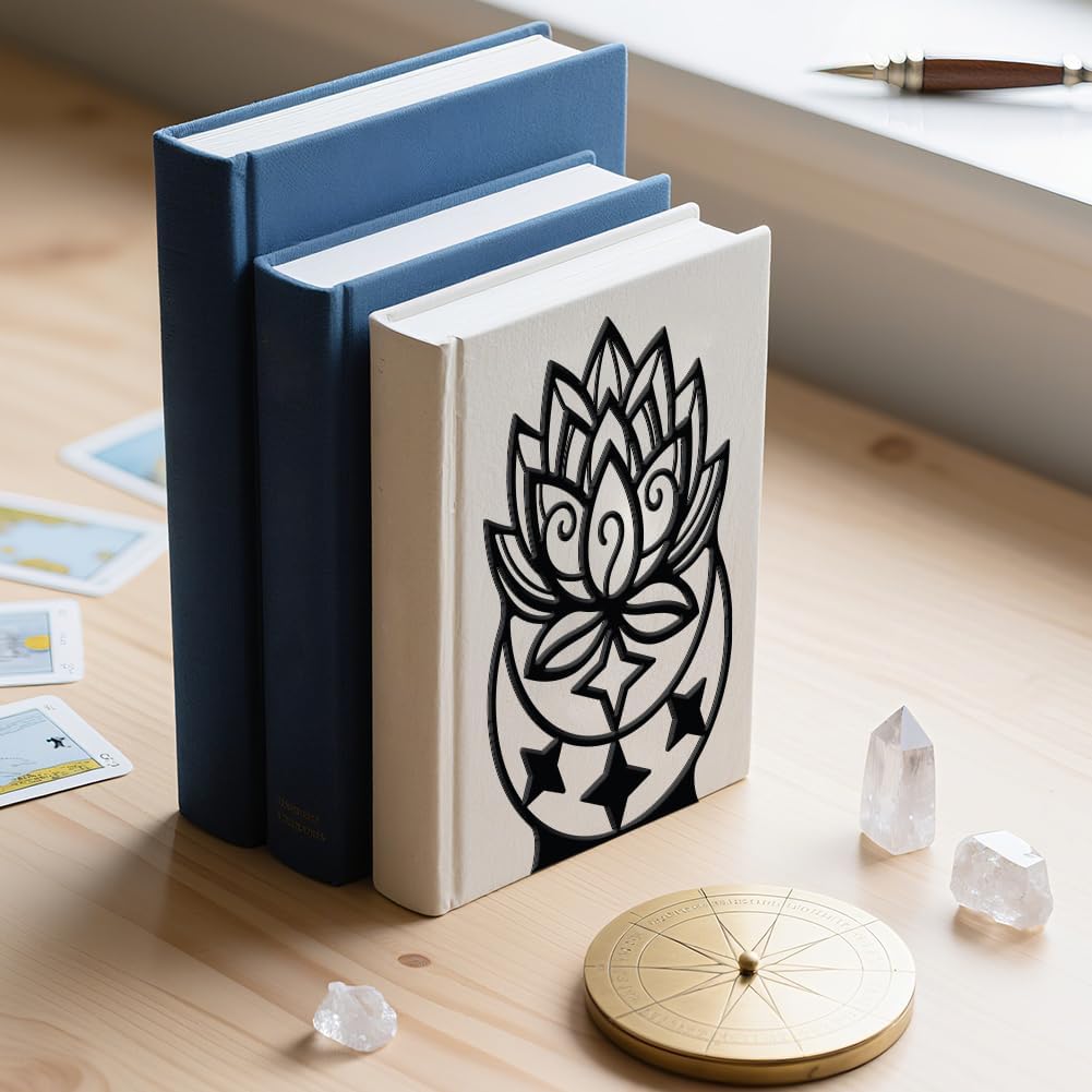 Moon Metal Decorative Bookend / Lotus