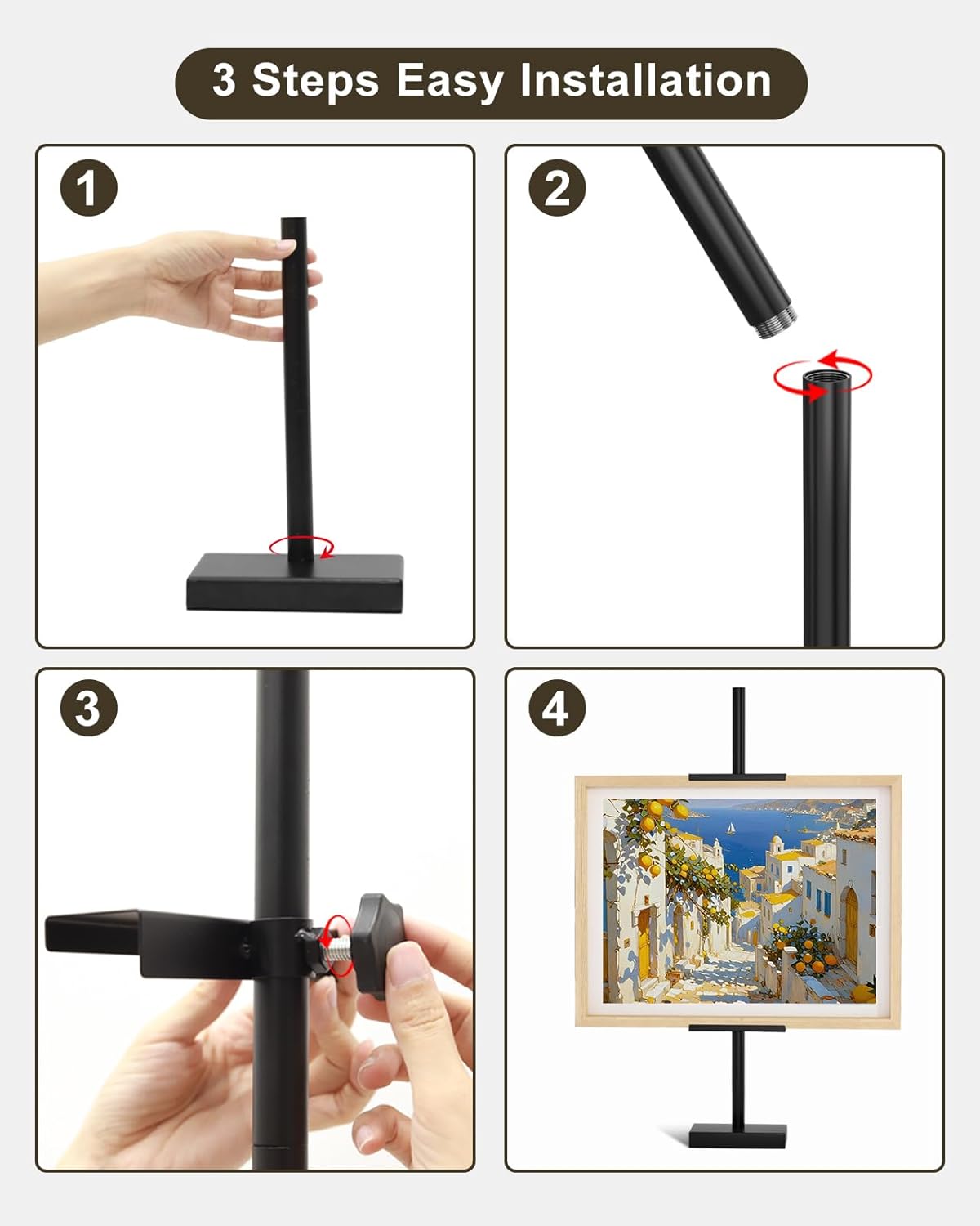 Metal Picture Frame Holder Stand Table / Black