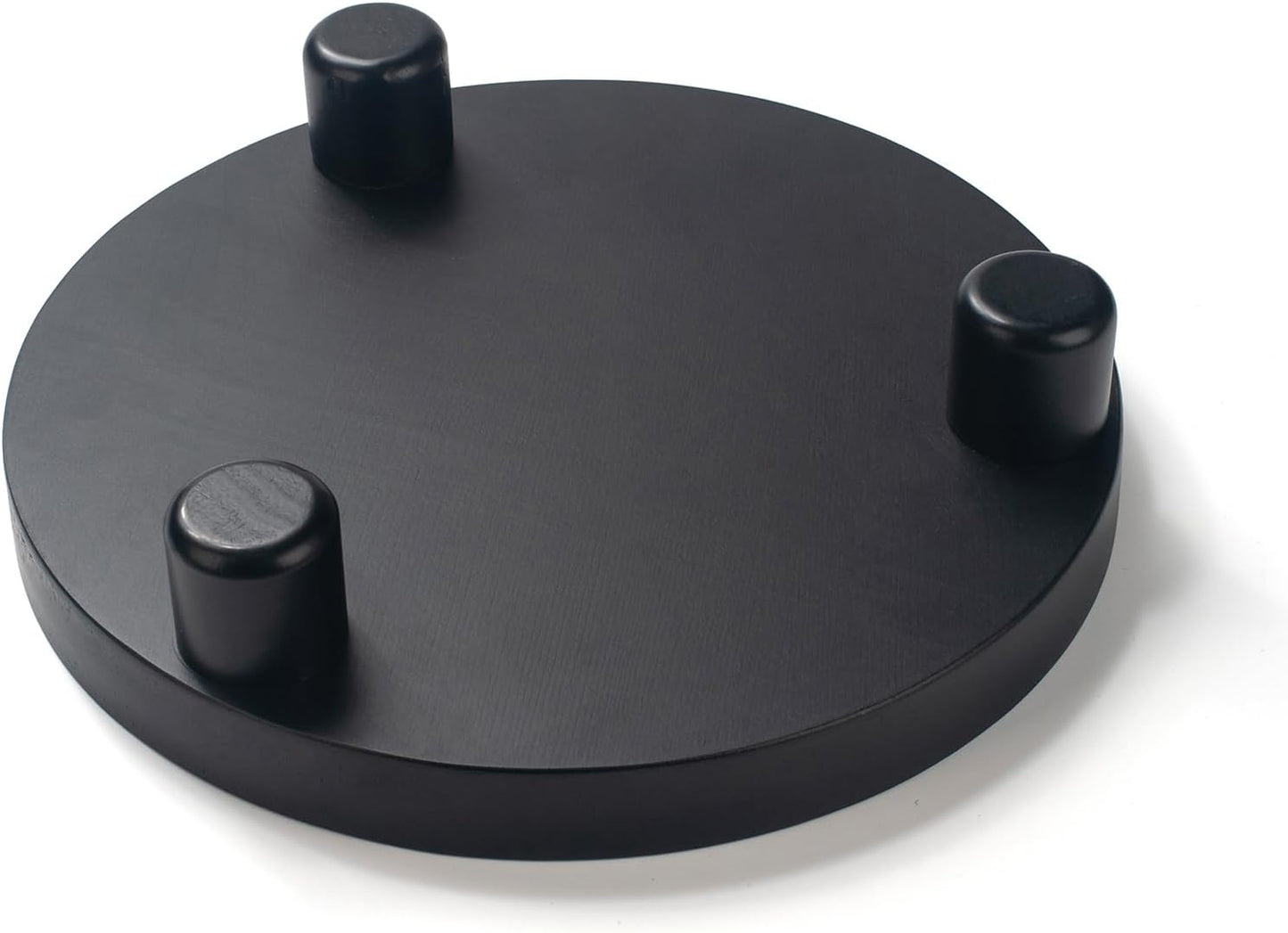 Round Wooden Tray Decor / Round - Black / Set of 2