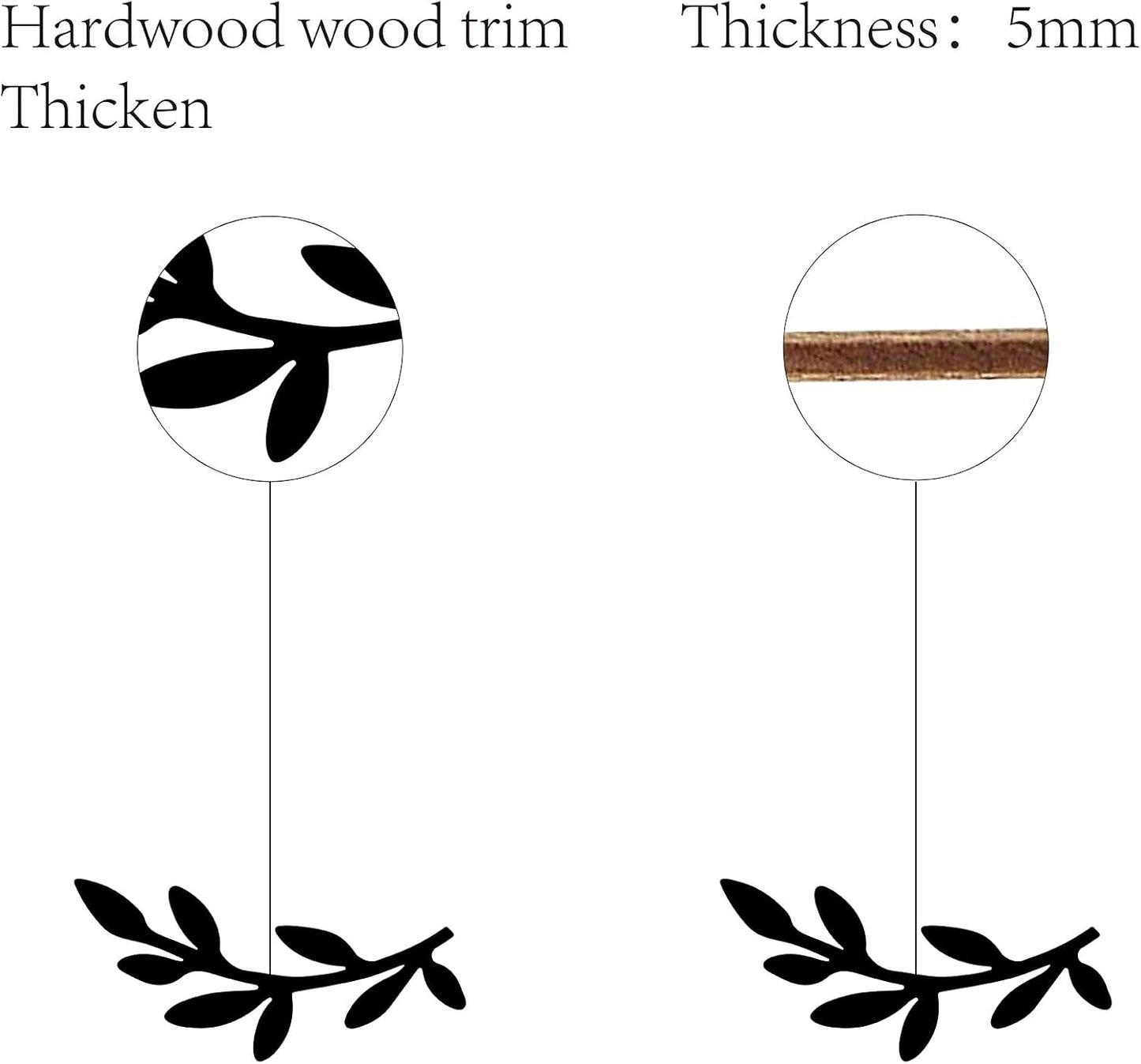 Leaf Wooden Wall Art Decor Wood Sign Laser Cut Basswood Silhouette / Black Leaf / Set of 2