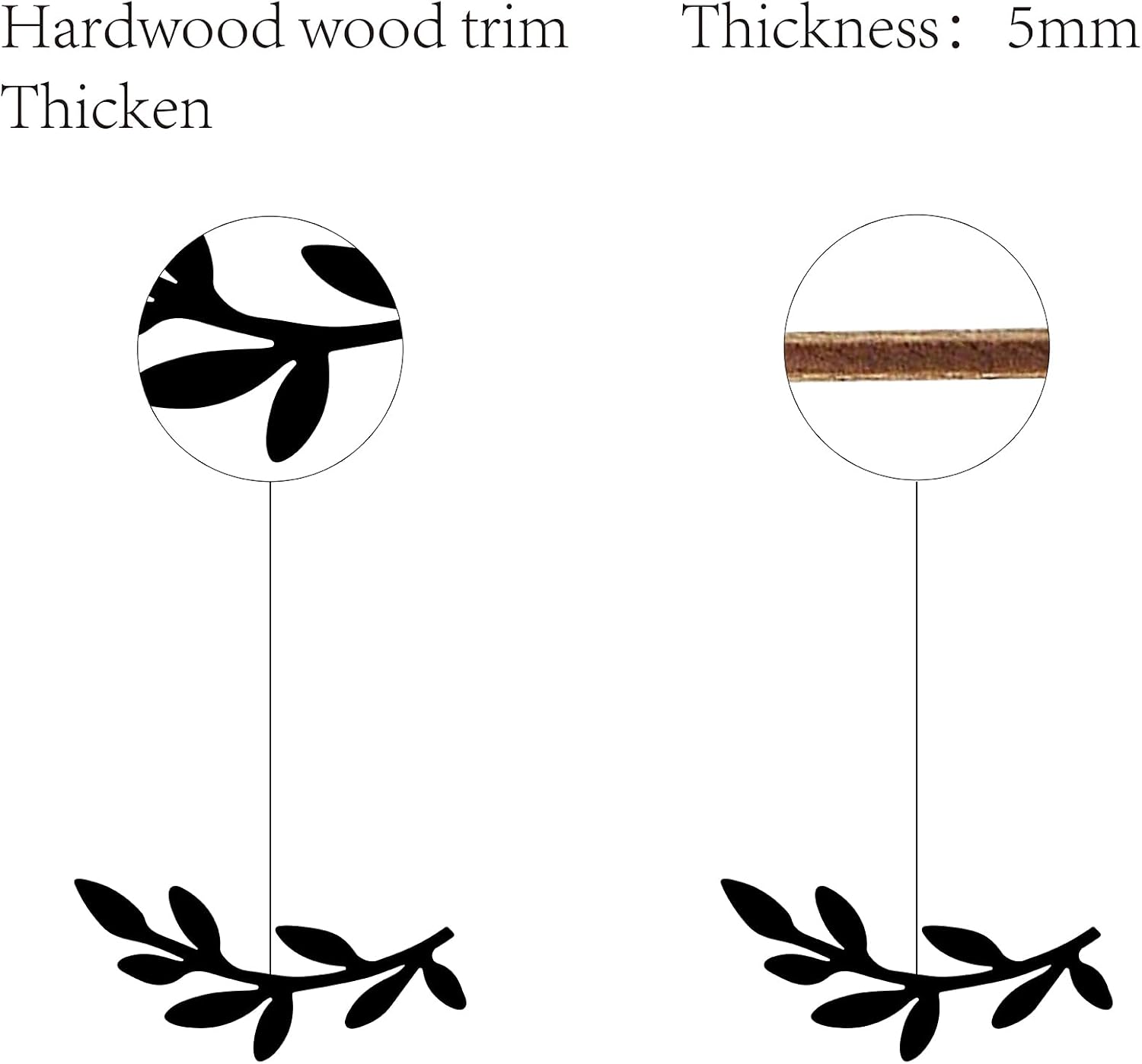 Leaf Wooden Wall Art Decor Wood Sign Laser Cut Basswood Silhouette / Black Leaf / Set of 2