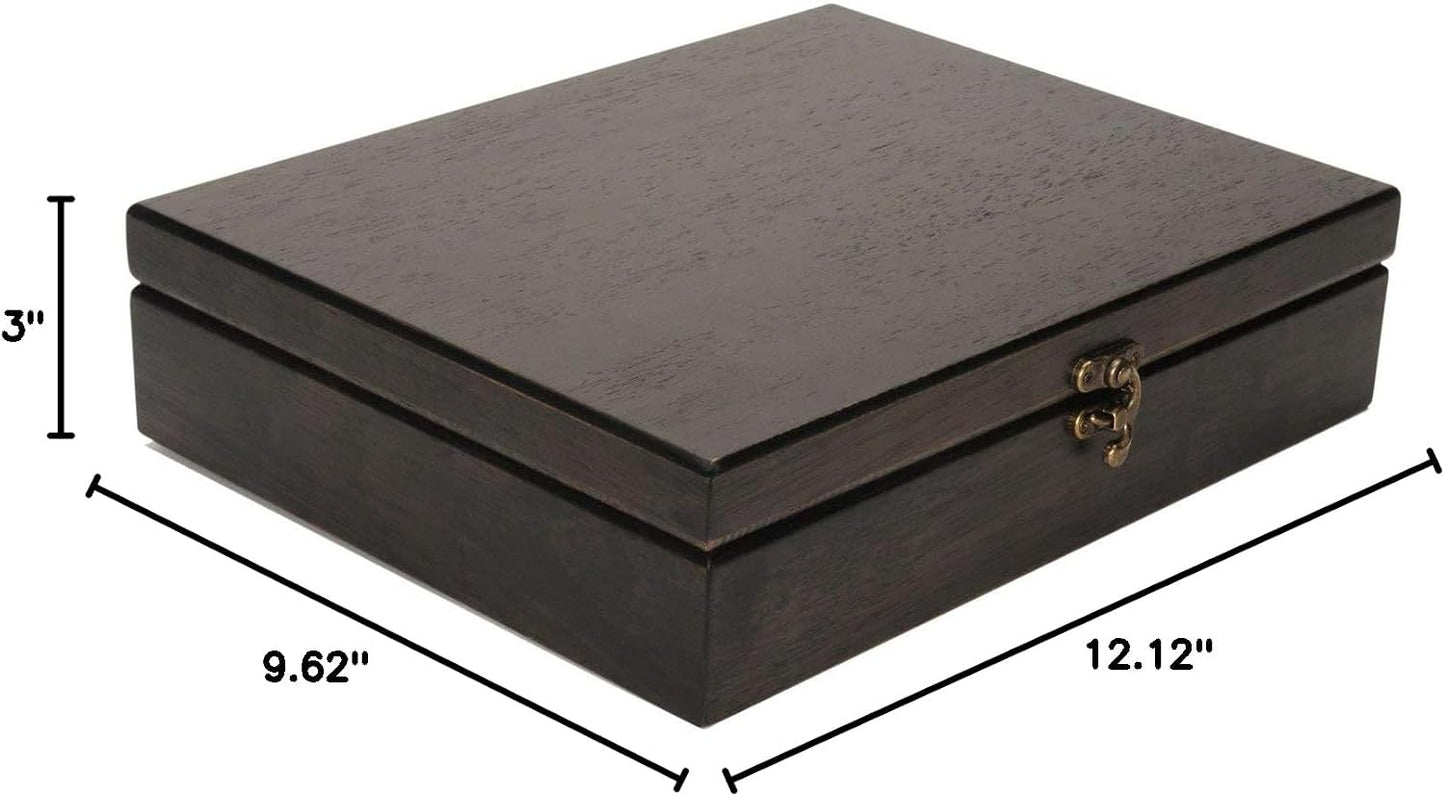 Old World Wooden Box / Black-stained