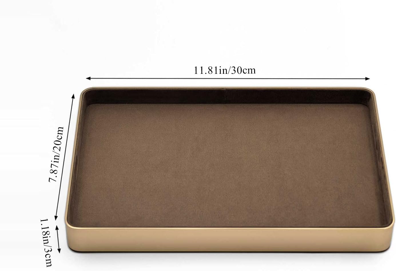 Metal Jewelry Tray, Valet Tray, Bedside Table and Desktop Organizer. It is Stackable and can be Used to Display
