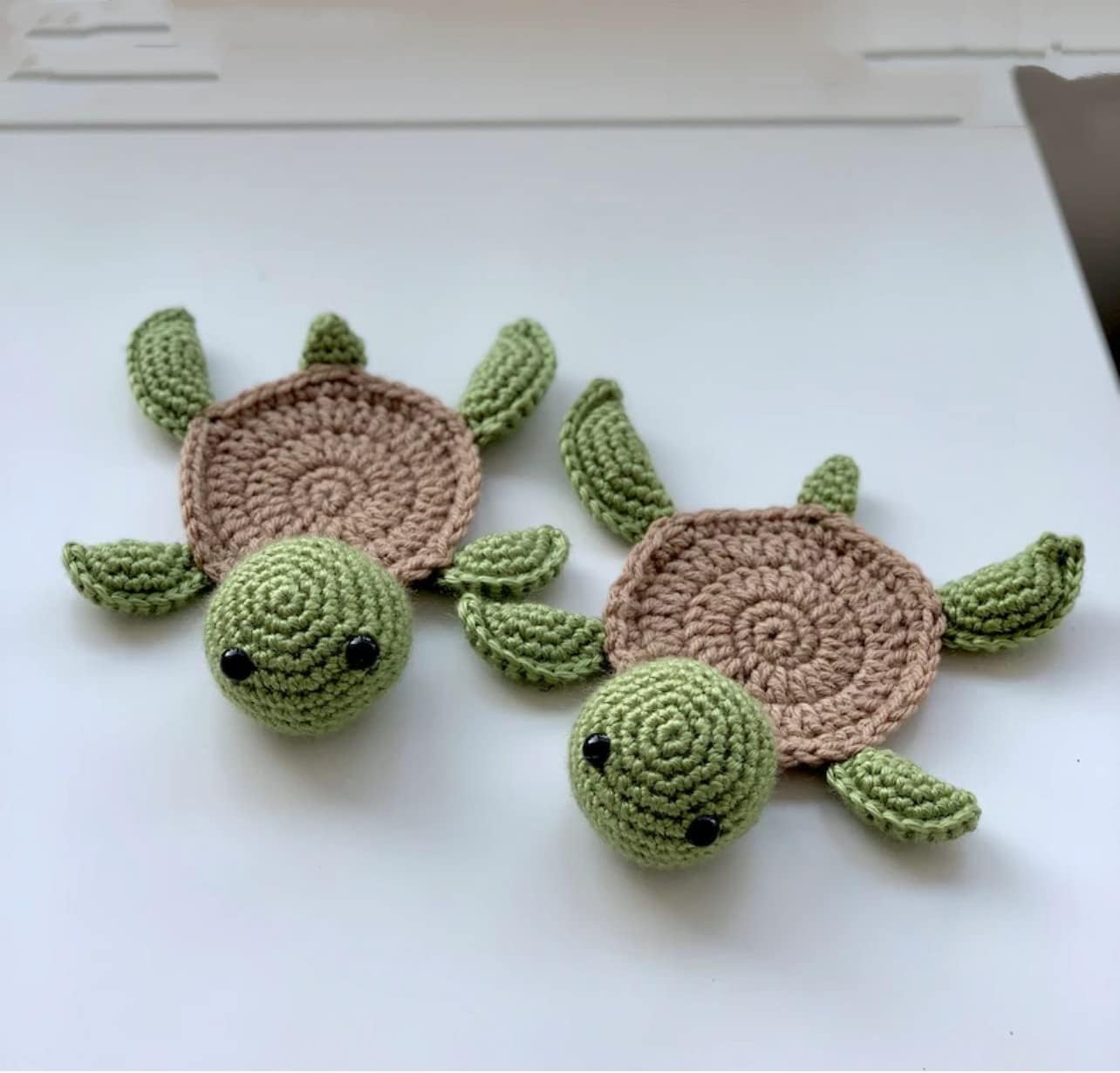Funny Handmade Woven Coaster Set / Tortoise / Set of 4