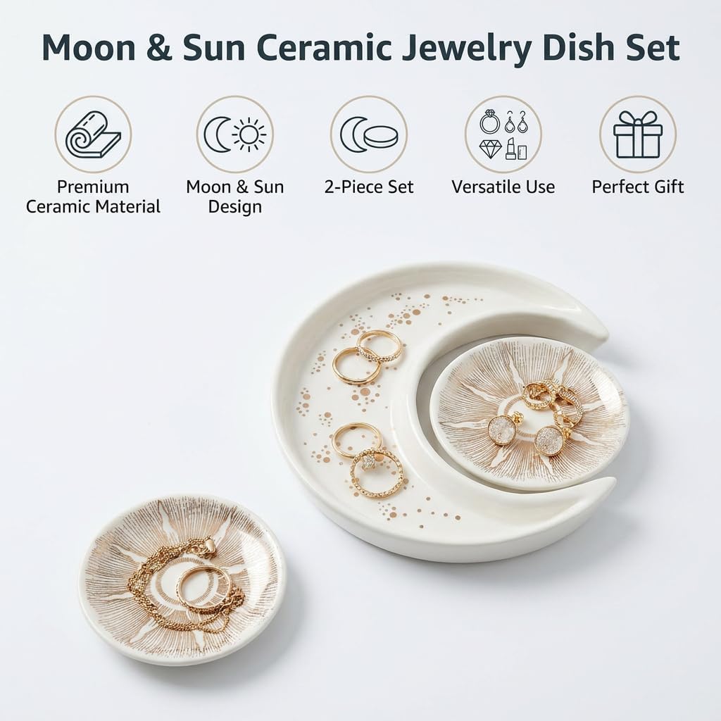 Ceramic Jewelry Dish Tray / Set of 2