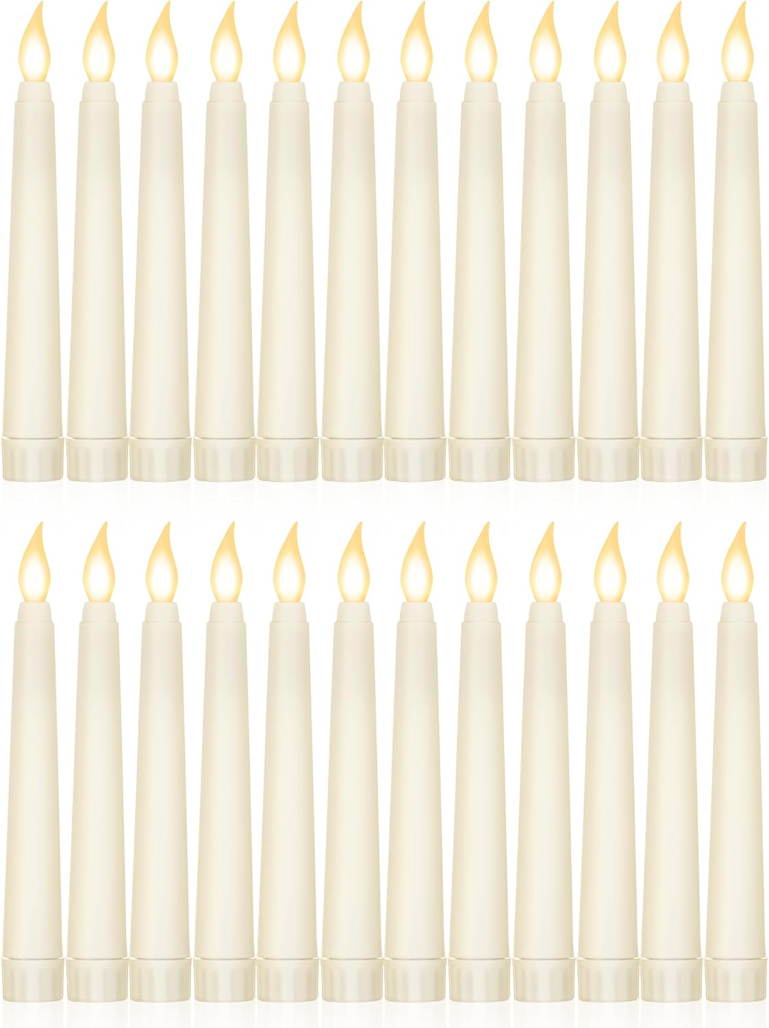 Treela Battery Operated LED Taper Candles,Basic,6 Inch,Ivory