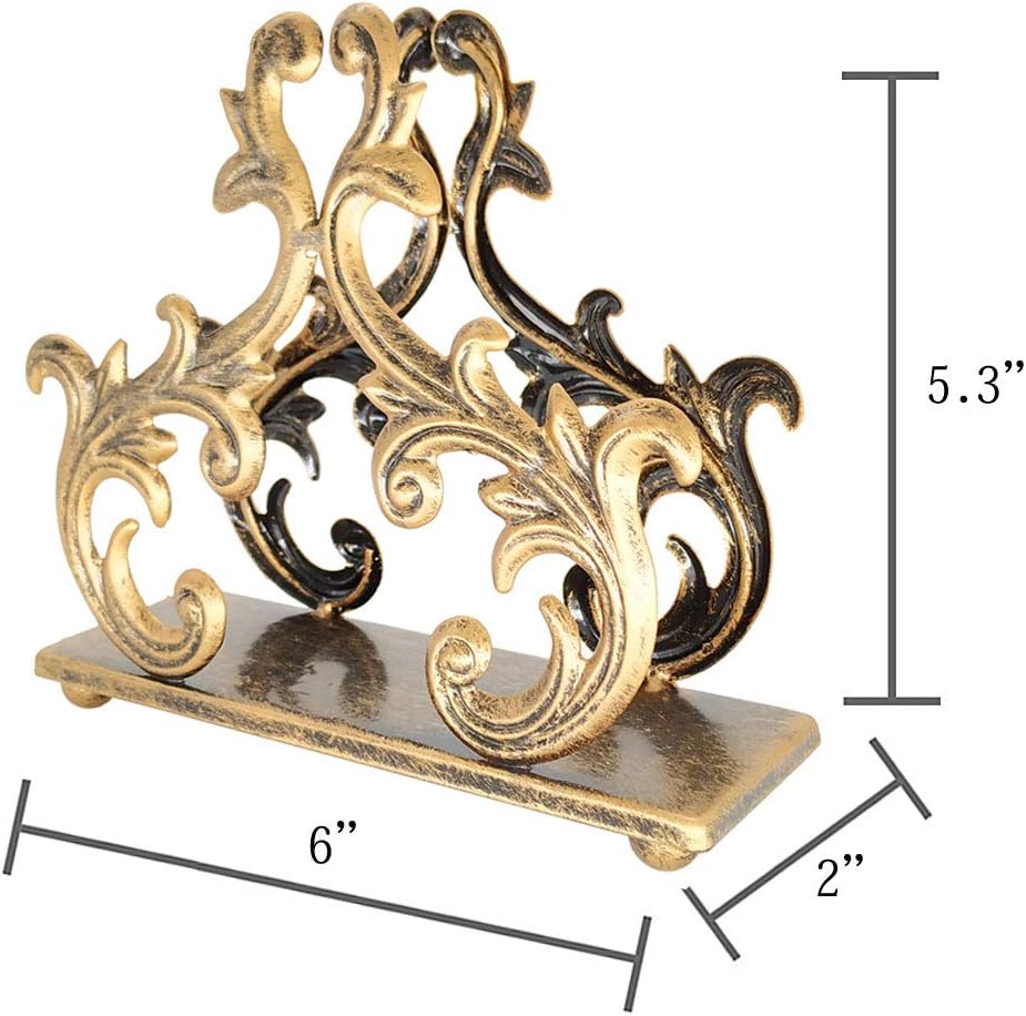 Decorative Metal Tissue Rack for Tabletop / Bronze / One Size / 6 x 2 x 5.3