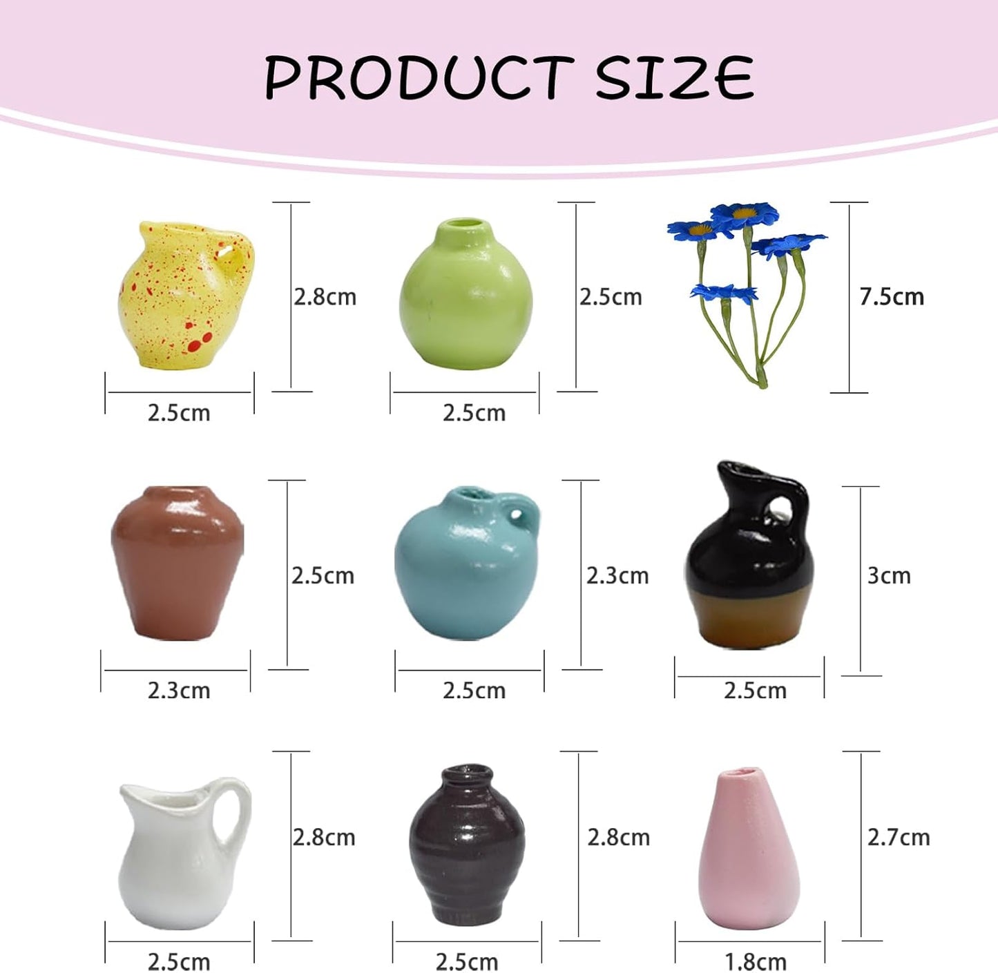 Miniature Magnet Ceramic Vase Decoration / 8vase