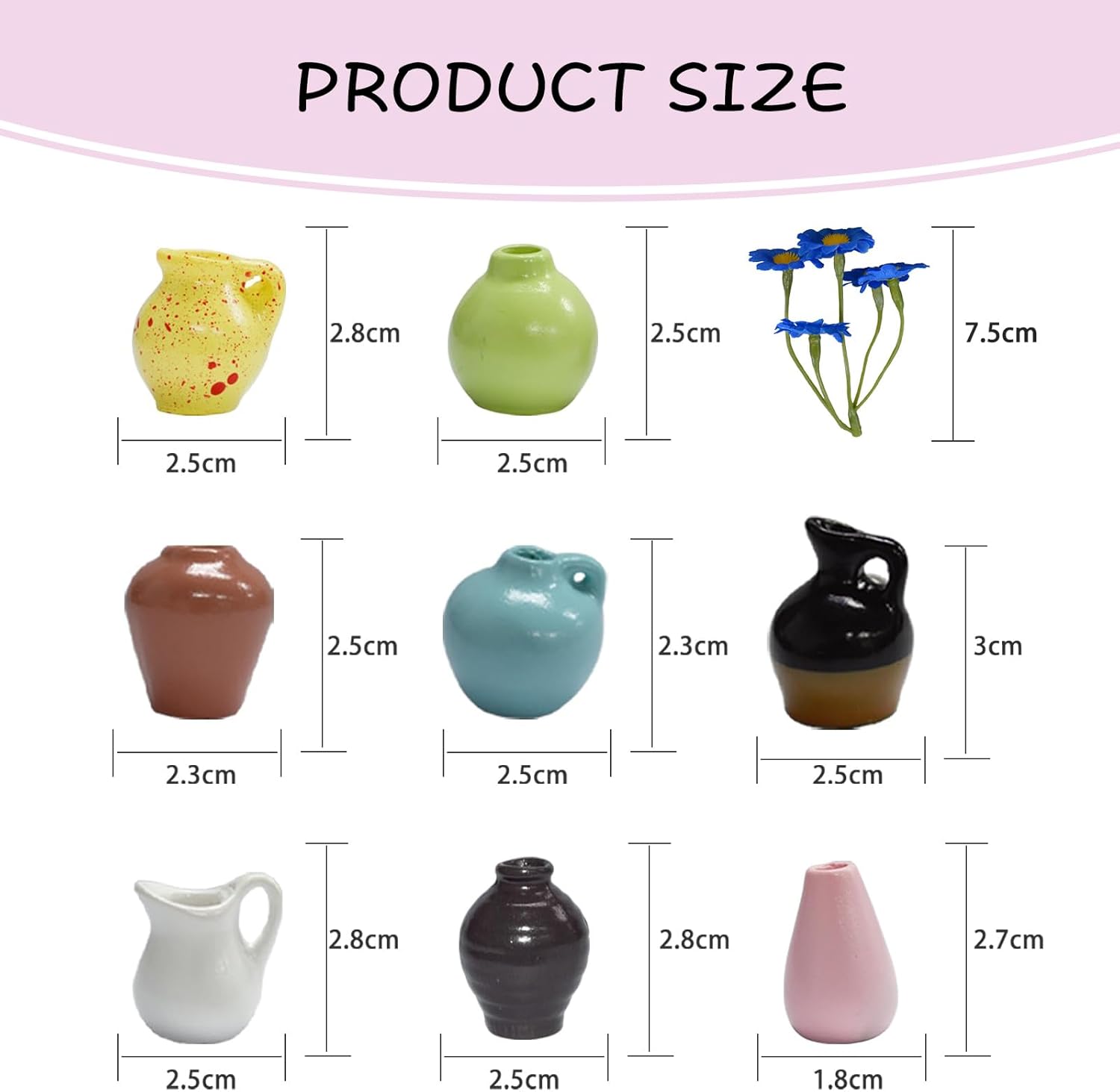 Miniature Magnet Ceramic Vase Decoration / 8vase