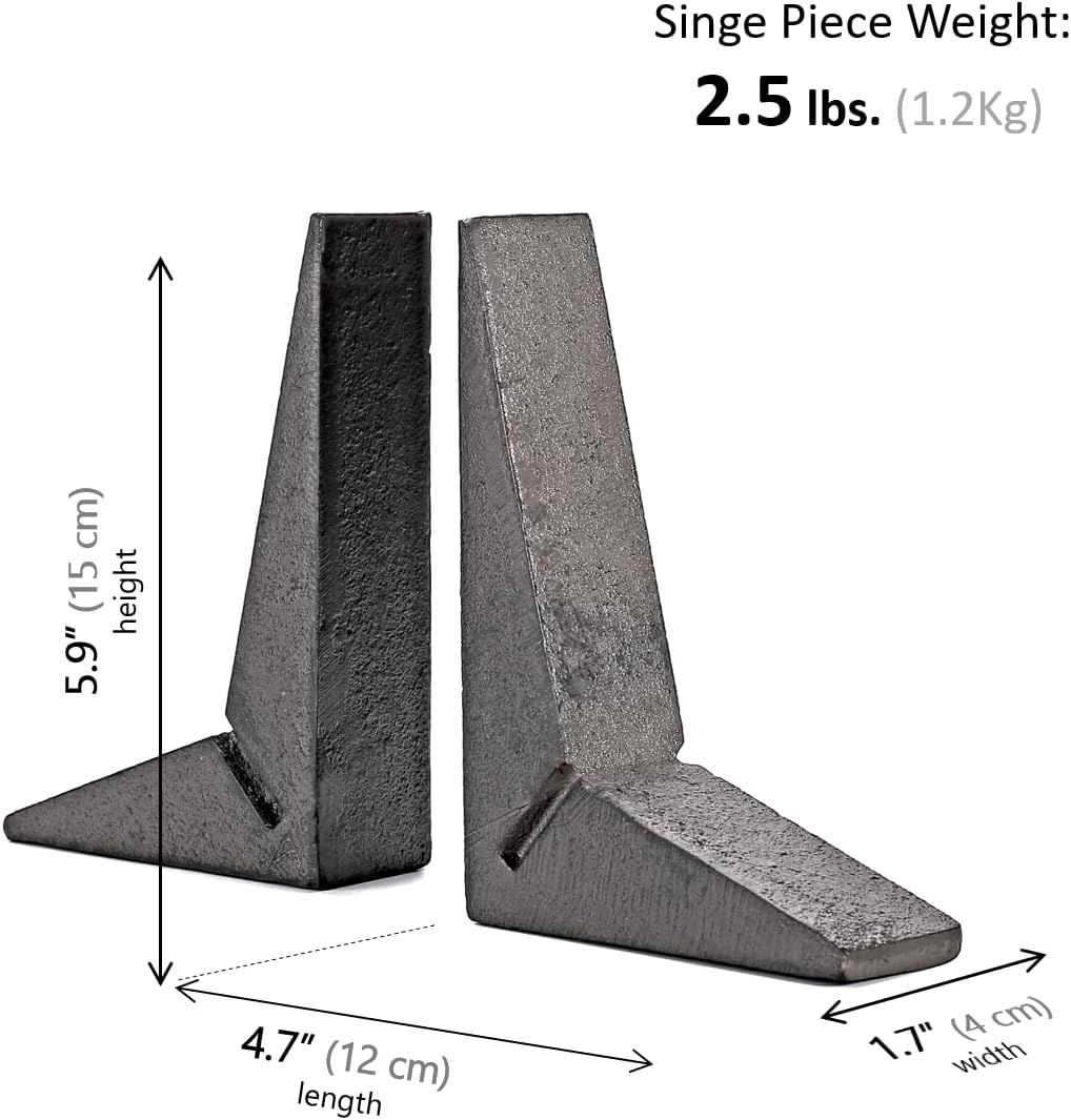 Cast Iron Bookends / Black