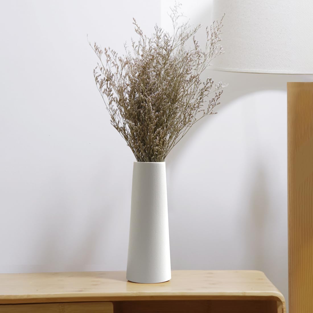 Simple Modern Ceramic Vase / Large: 10 Inches / White / 10 Inch