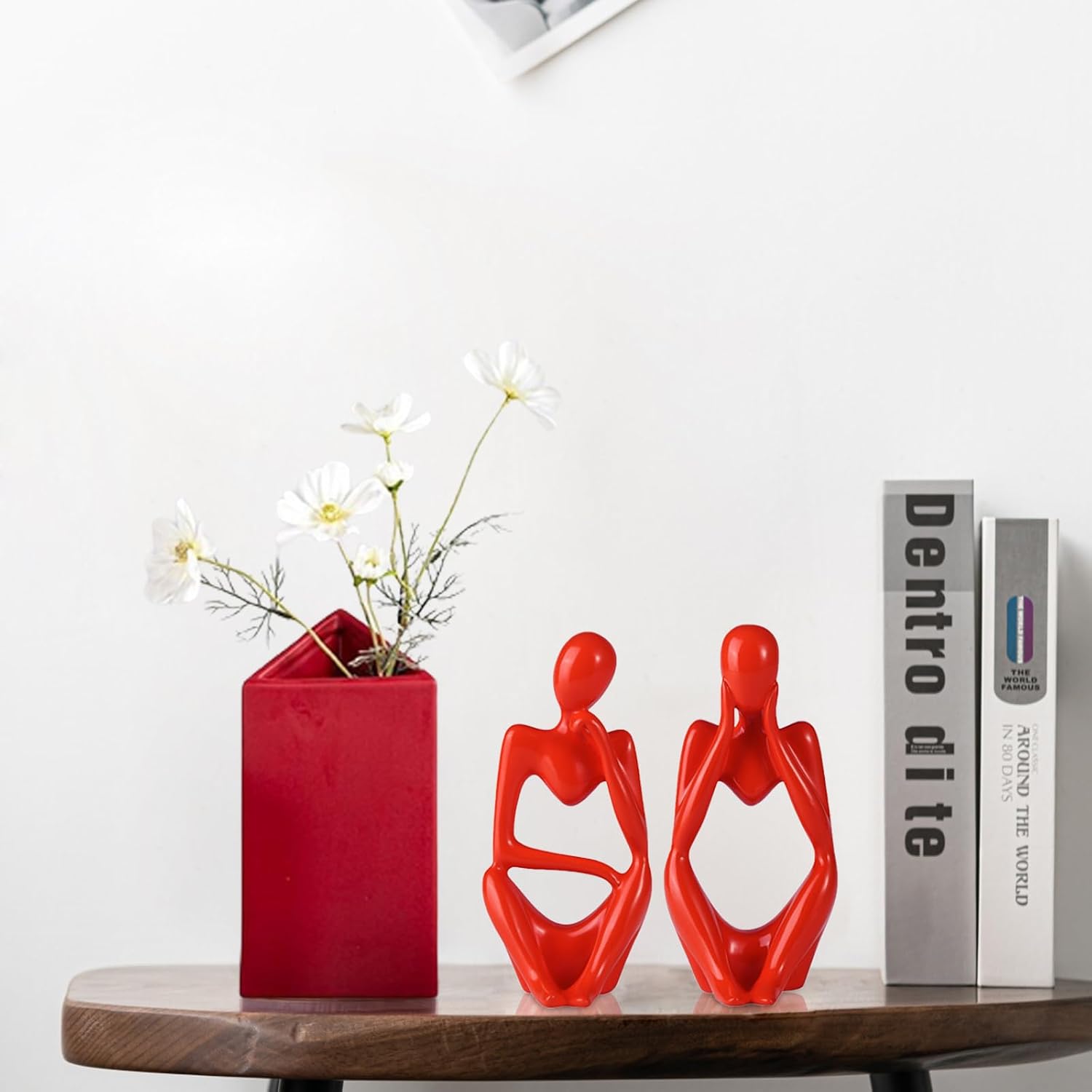 Home Decor Bathroom Decoration Thinker Statue Sets Resin Abstract Sculpture Living / Red / Set of 3