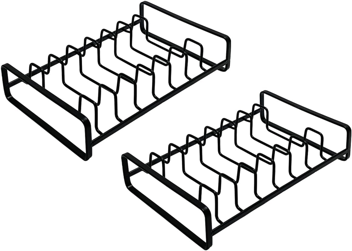 2 Pack Plate Holders for Cabinet Upright Cabinet Dish Drying Racks Organizers (for 6In. 10In. Plates) Metal Plate