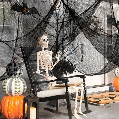 Riare 6pcs Halloween Creepy Cloths, Halloween Fabric Yard Outdoor Decor