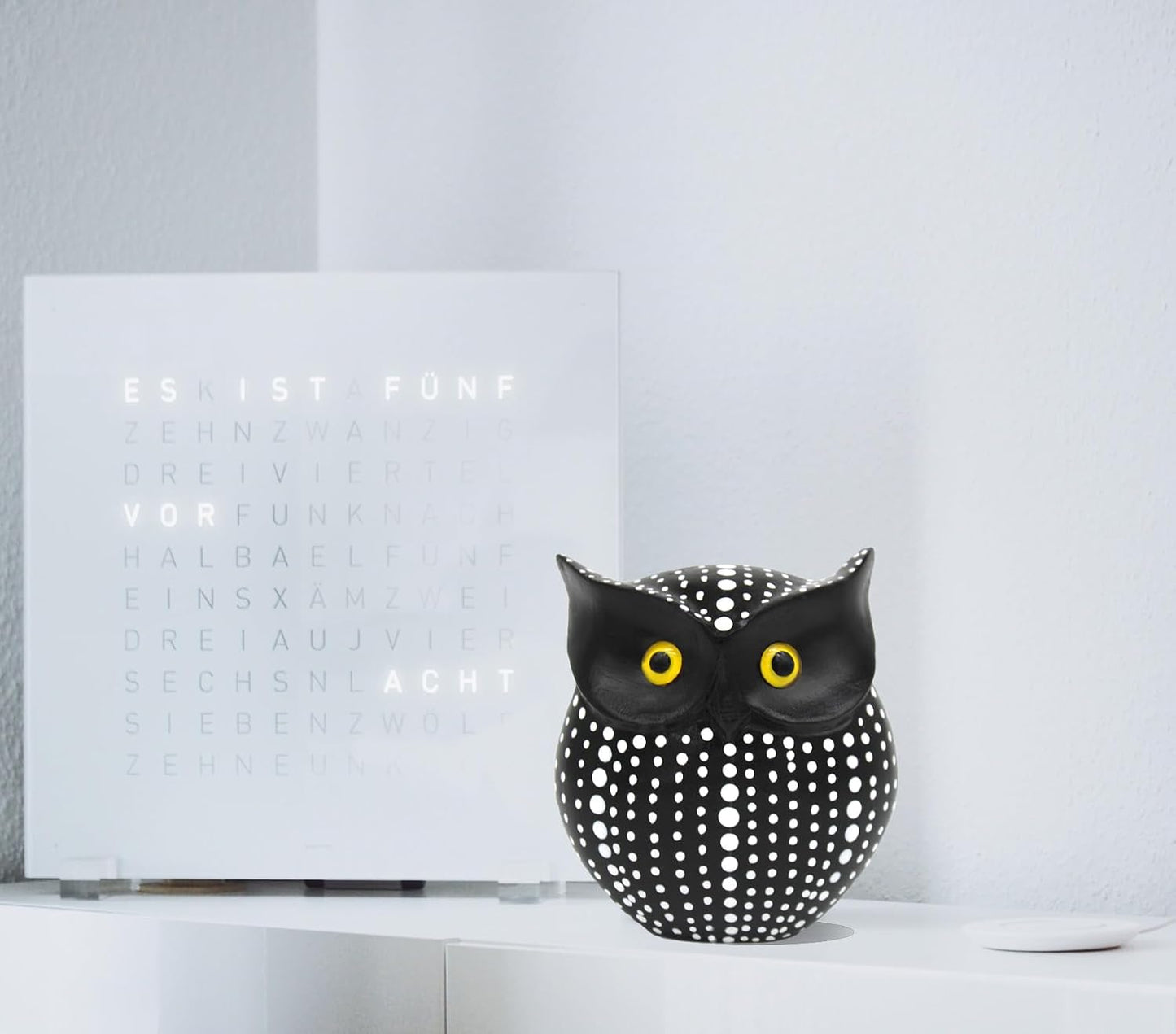 Handmade Wooden Owl Figurine Owls Gifts for Women Bathroom Shelf Decorations Items Modern / Black