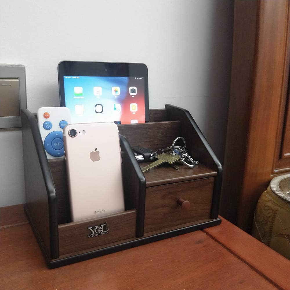 Wooden desk organizer with Drawer,Multifunctional Office & Home Storage Organizer as Large pencil holder makeup