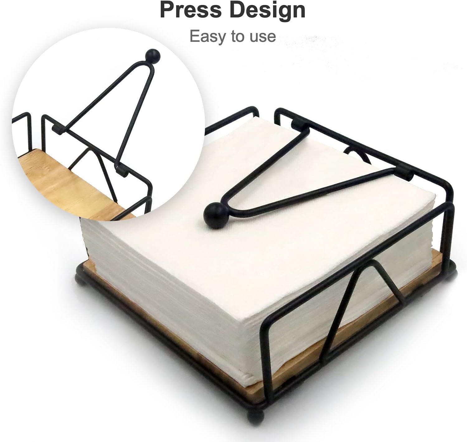 Metal and Wood Napkin Holder